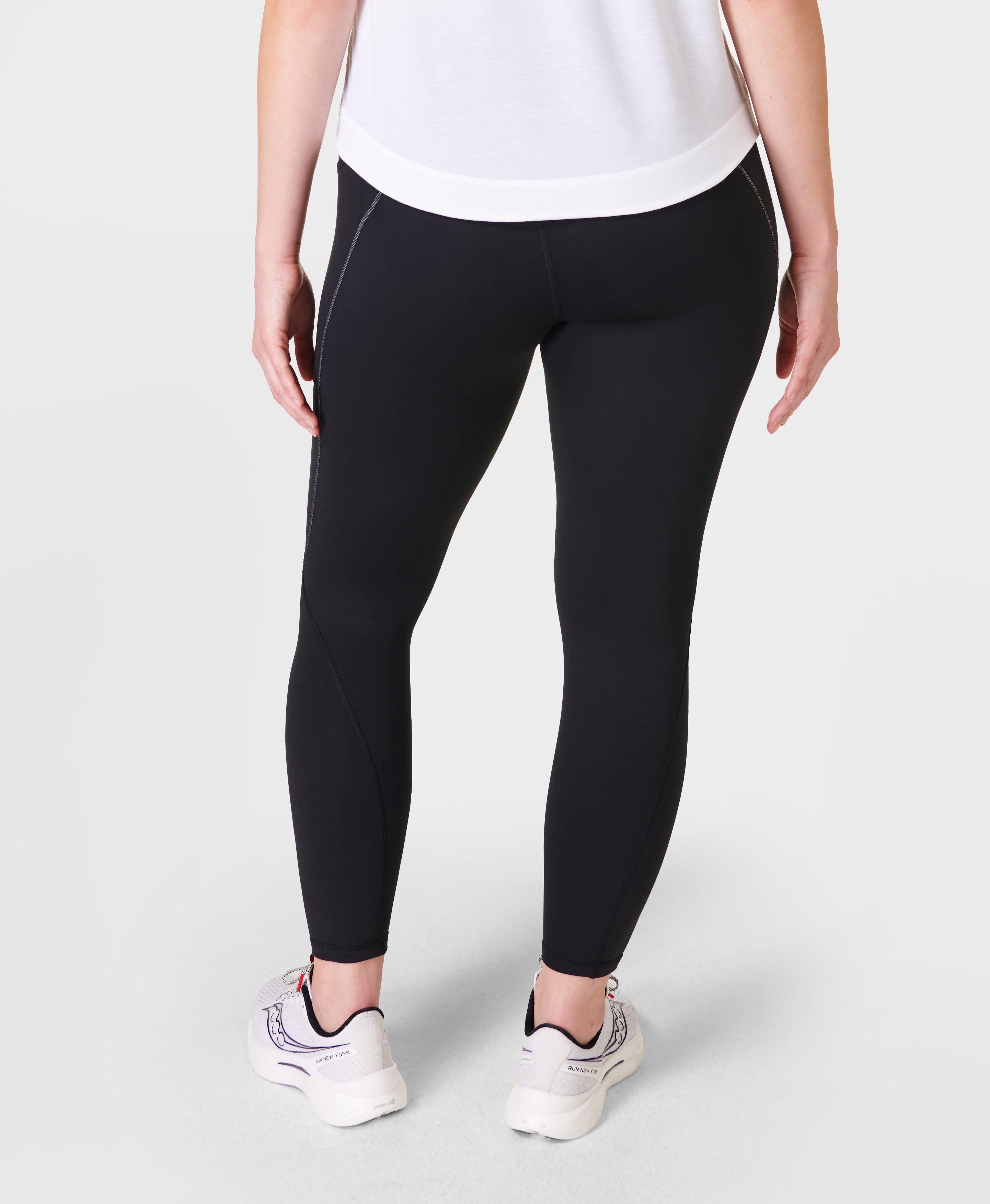 New York & Company mesh insert high waist crop yoga leggings black large