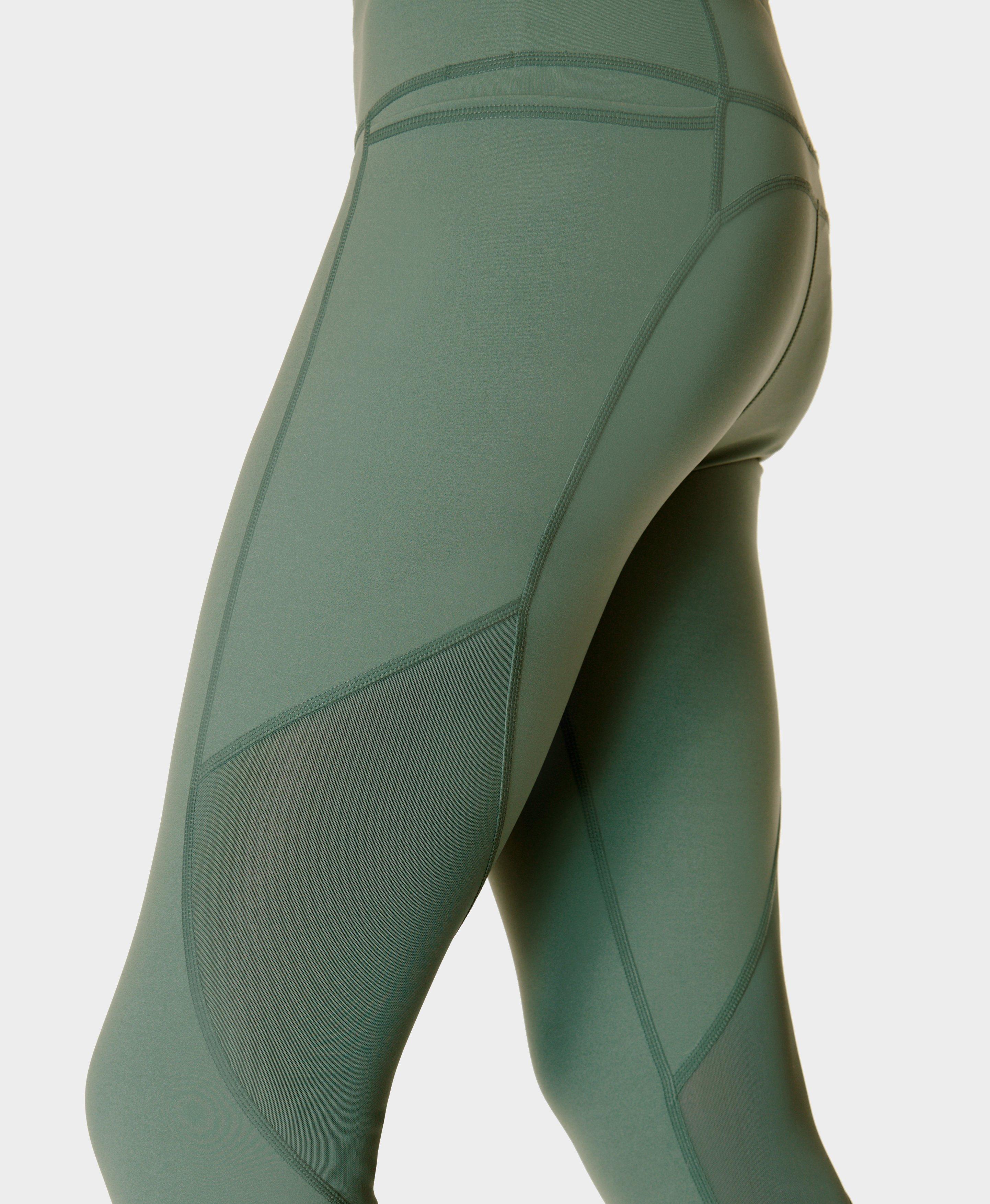 Power Aerial Mesh 7 8 Gym Leggings Cool Forest Green Women s Leggings Sweaty Betty