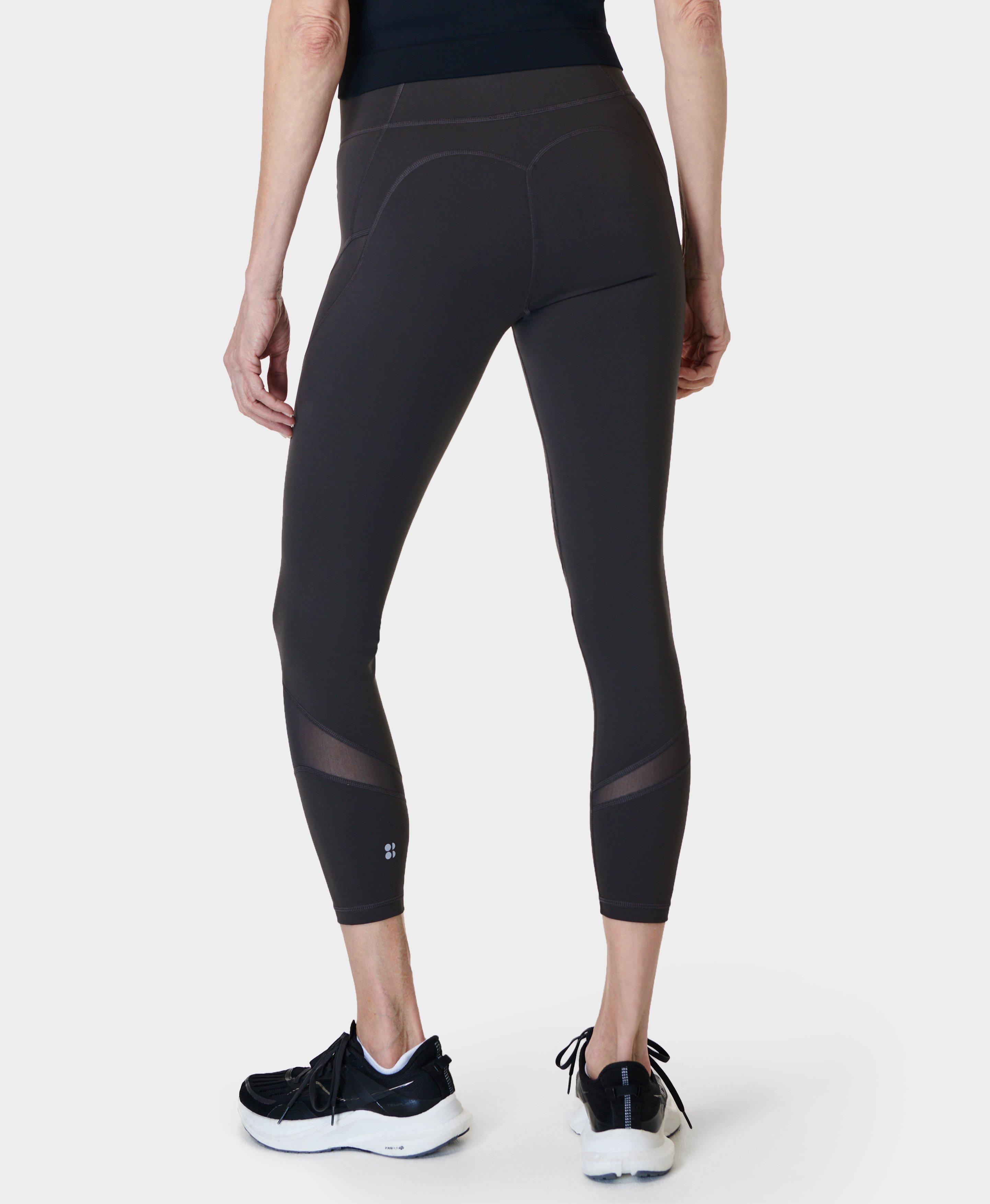 Power Illusion Mesh 7/8 Workout Leggings - Dark Grey, Women's Leggings