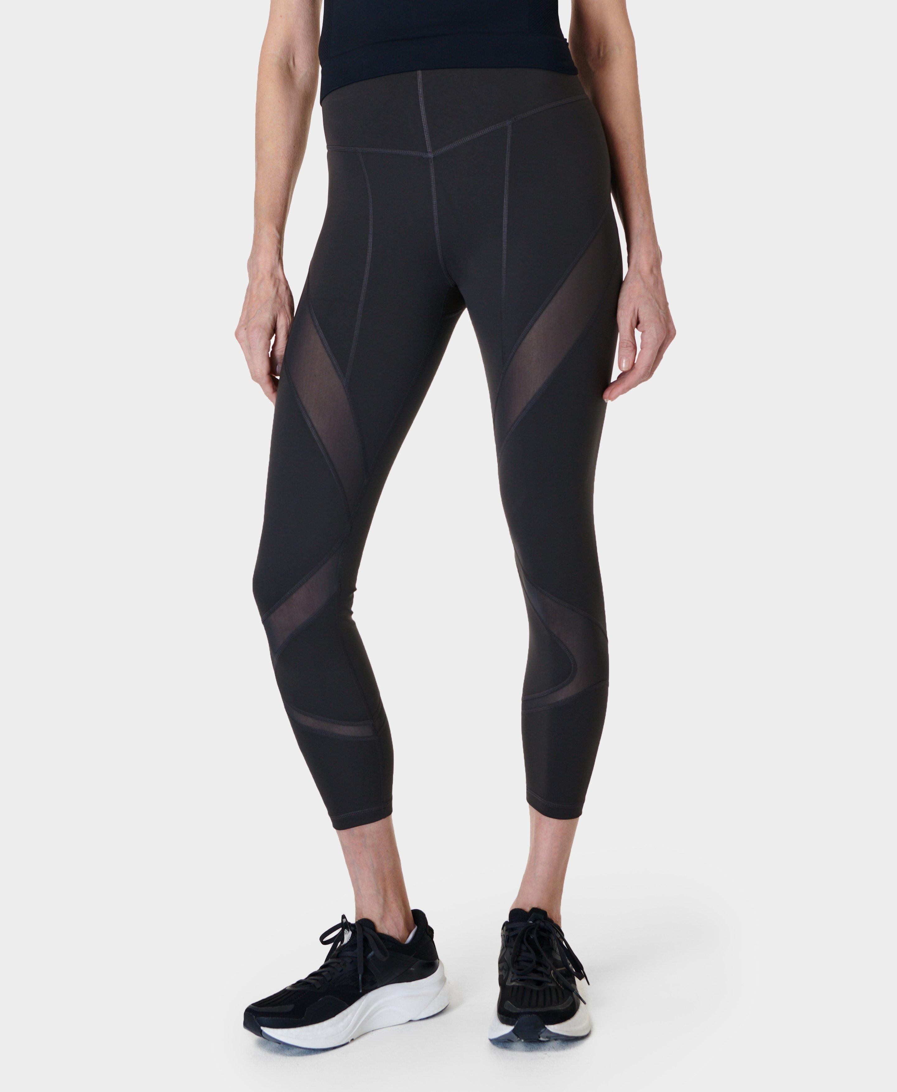 Power Illusion Mesh 7/8 Workout Leggings - Dark Grey, Women's Leggings