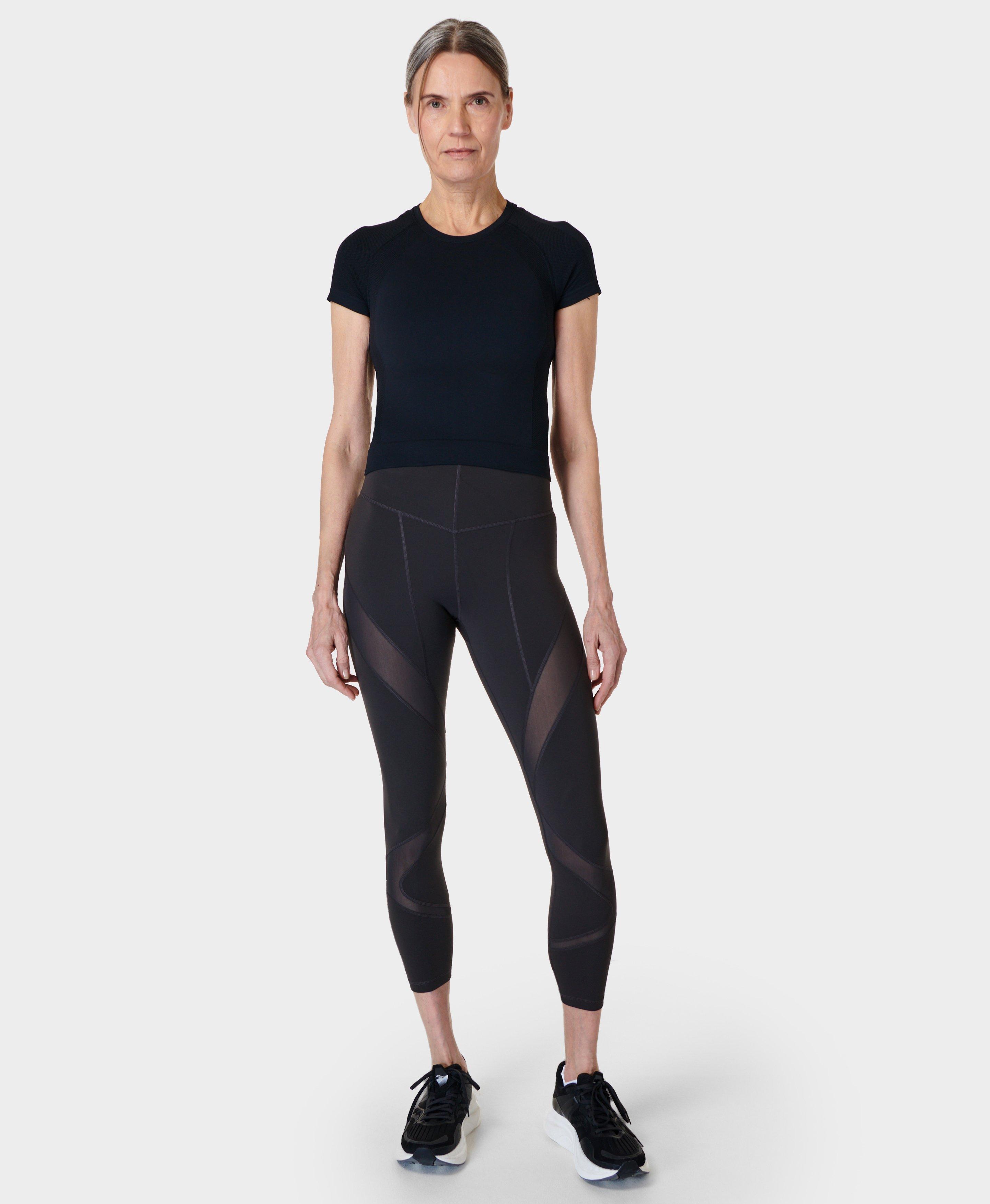 Power Illusion Mesh 7/8 Workout Leggings - Dark Grey, Women's Leggings