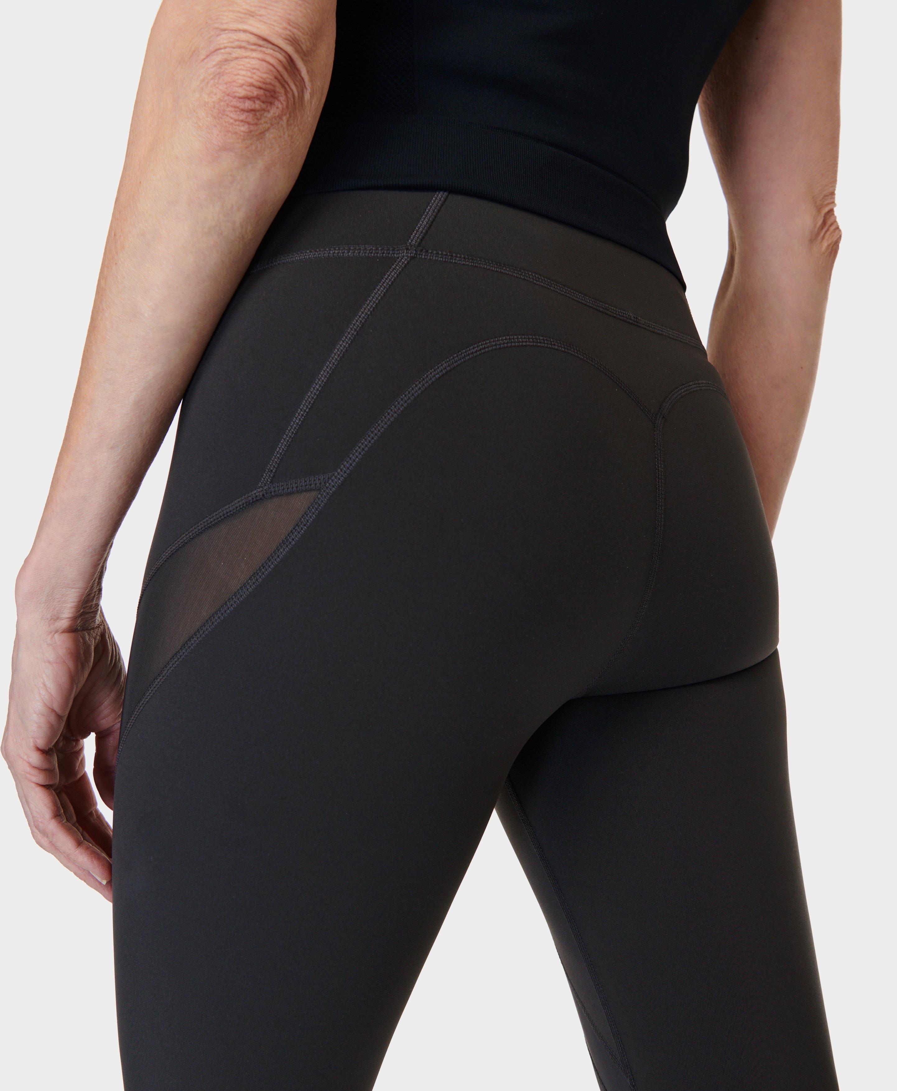 Power Illusion Mesh 7/8 Workout Leggings - Dark Grey | Women's 