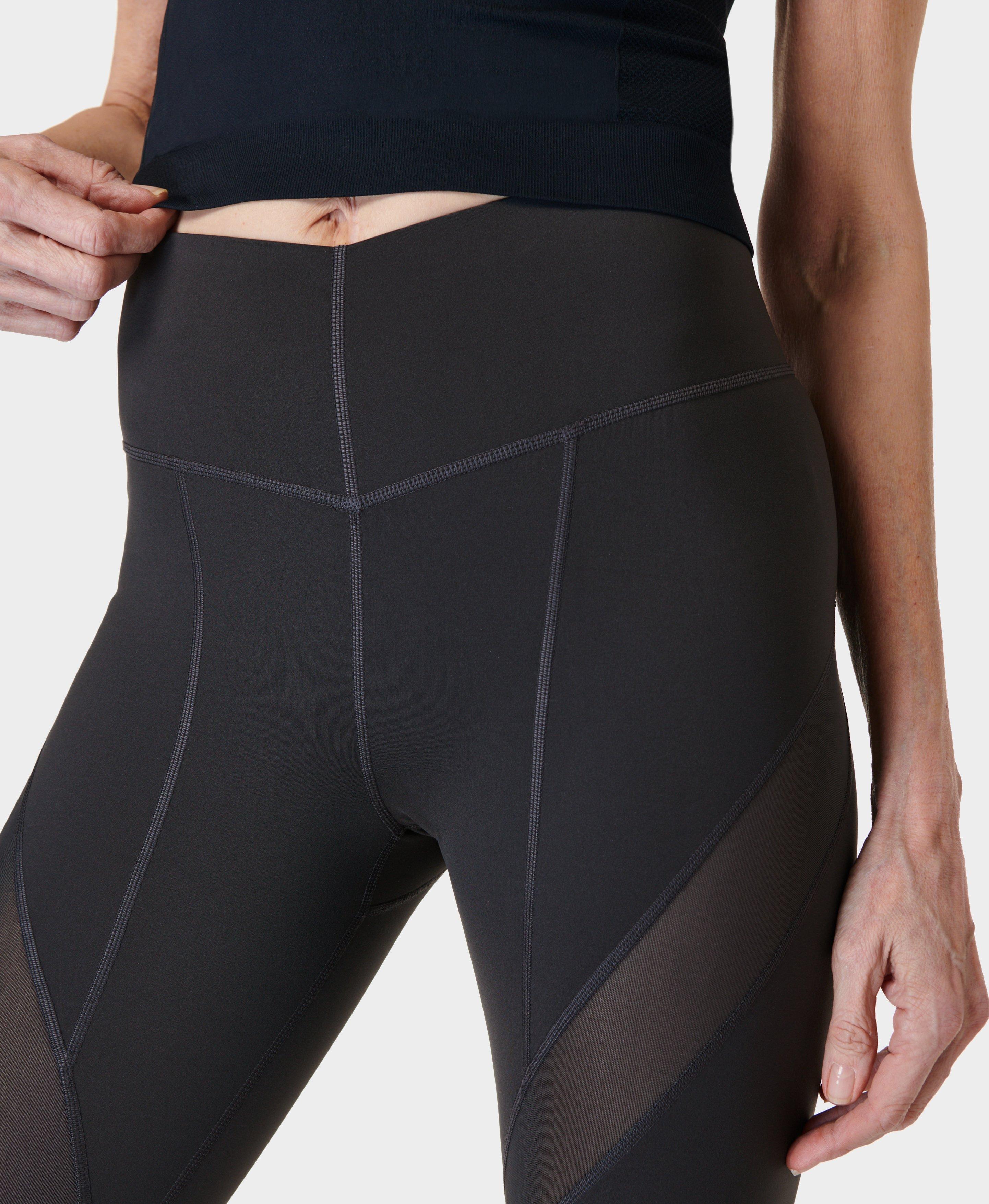 Power Illusion Mesh 7/8 Gym Leggings - Dark Grey, Women's Leggings