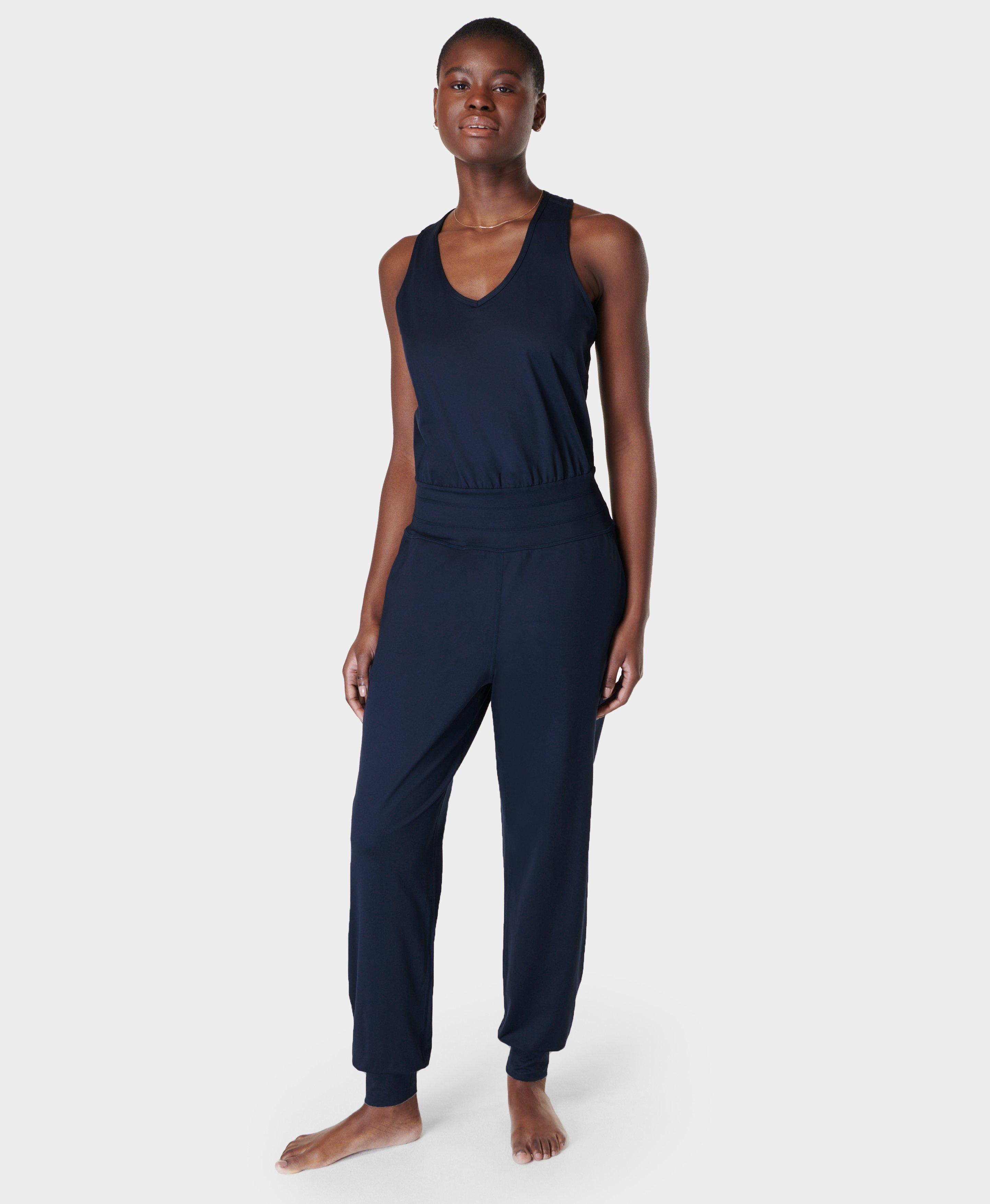 Gaia Yoga Jumpsuit - Navy Blue, Women's Dresses and Jumpsuits