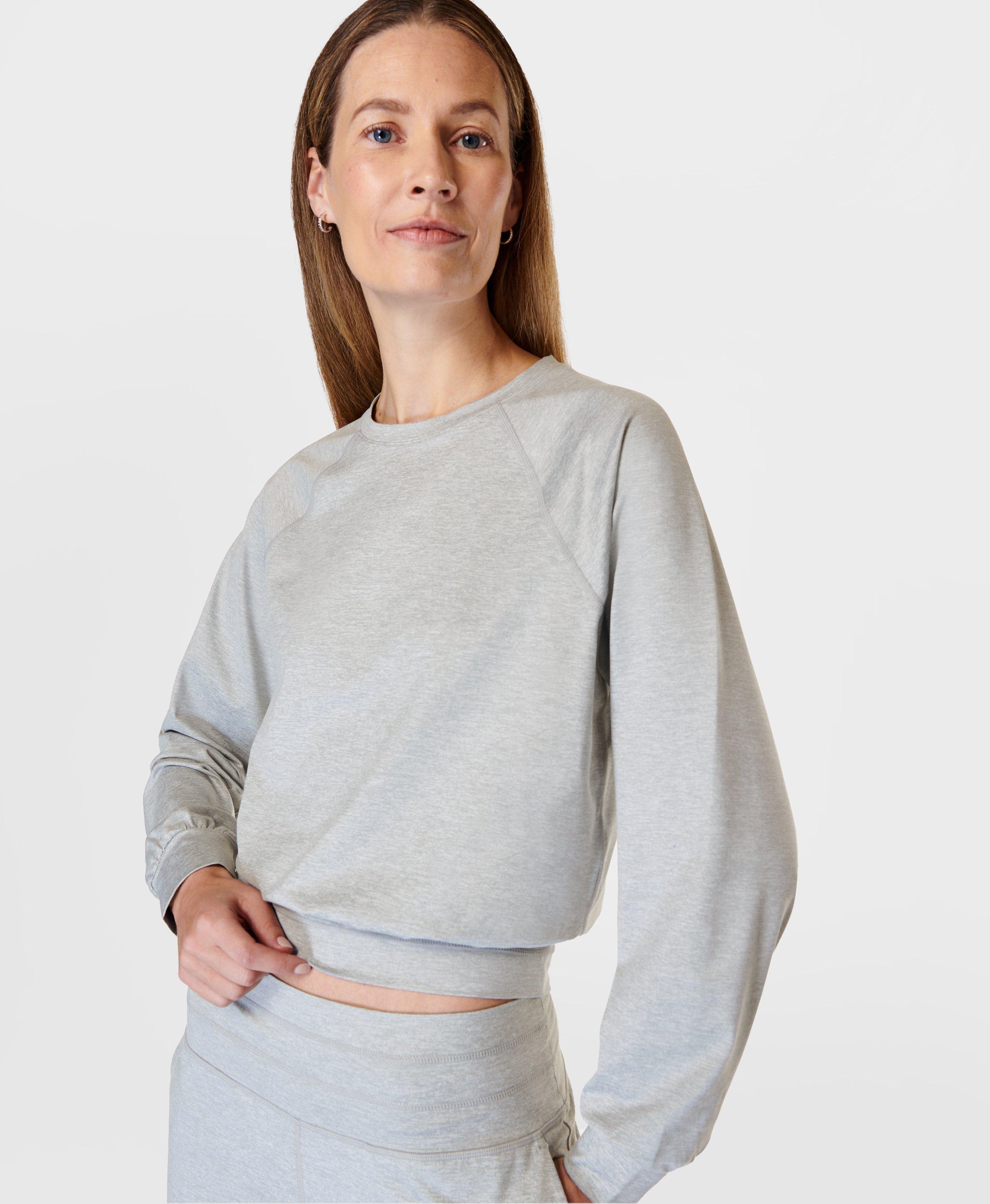 Gaia Yoga Long Sleeve Top - Light Grey Marl