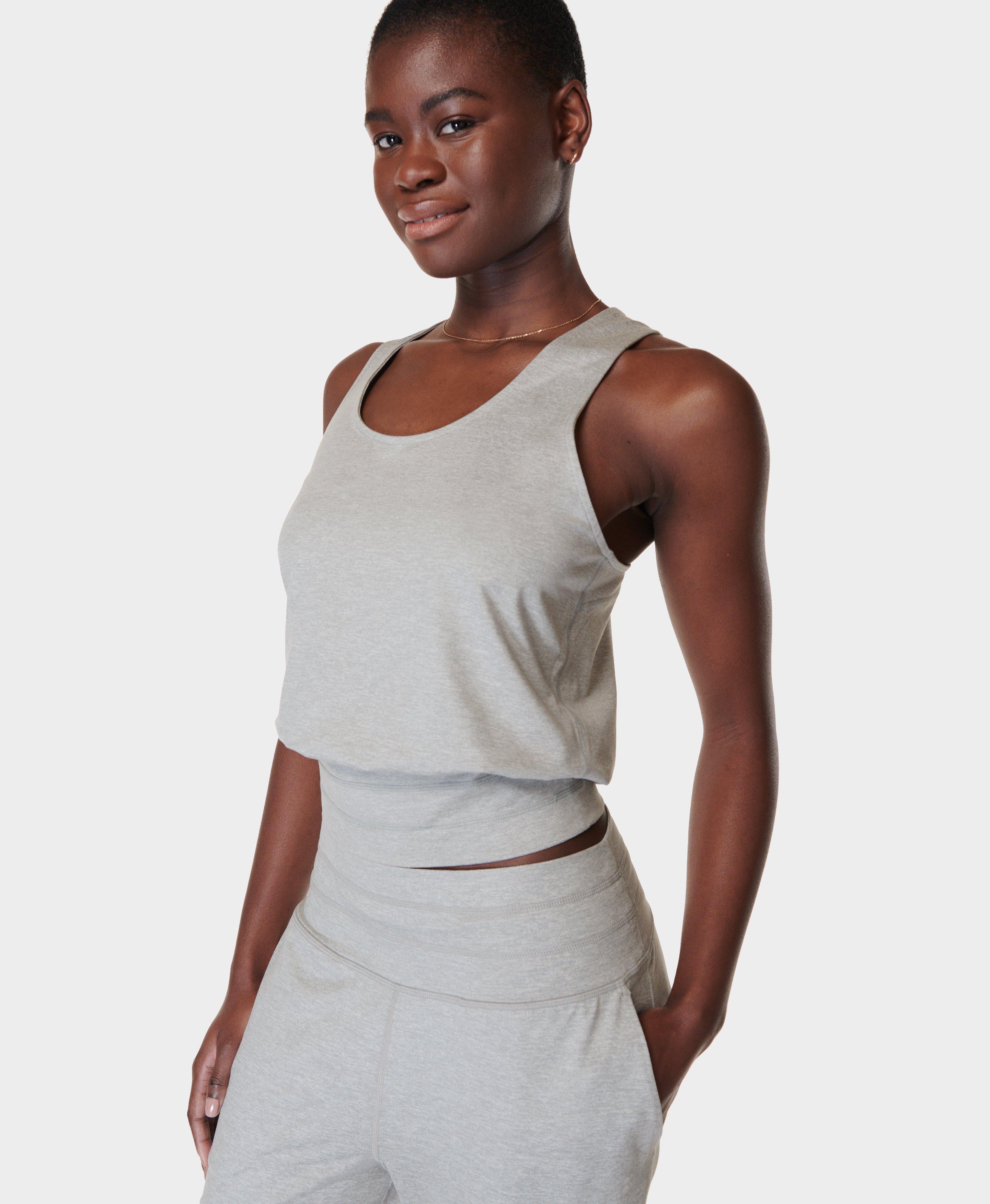 Gaia Yoga Long Sleeve Top - Light Grey Marl