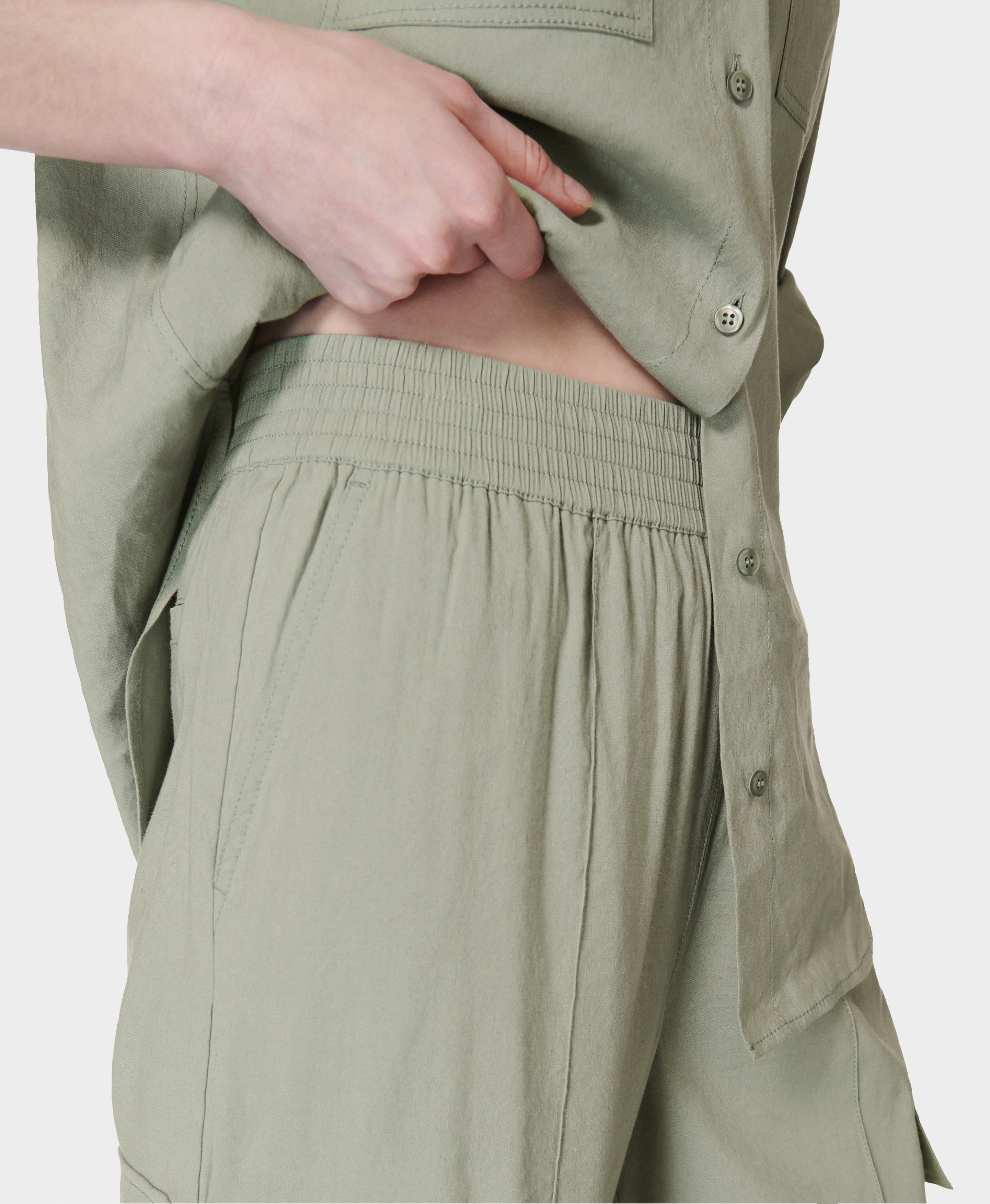 Summer Stretch Linen Utility Pant - Savannah Green | Women's