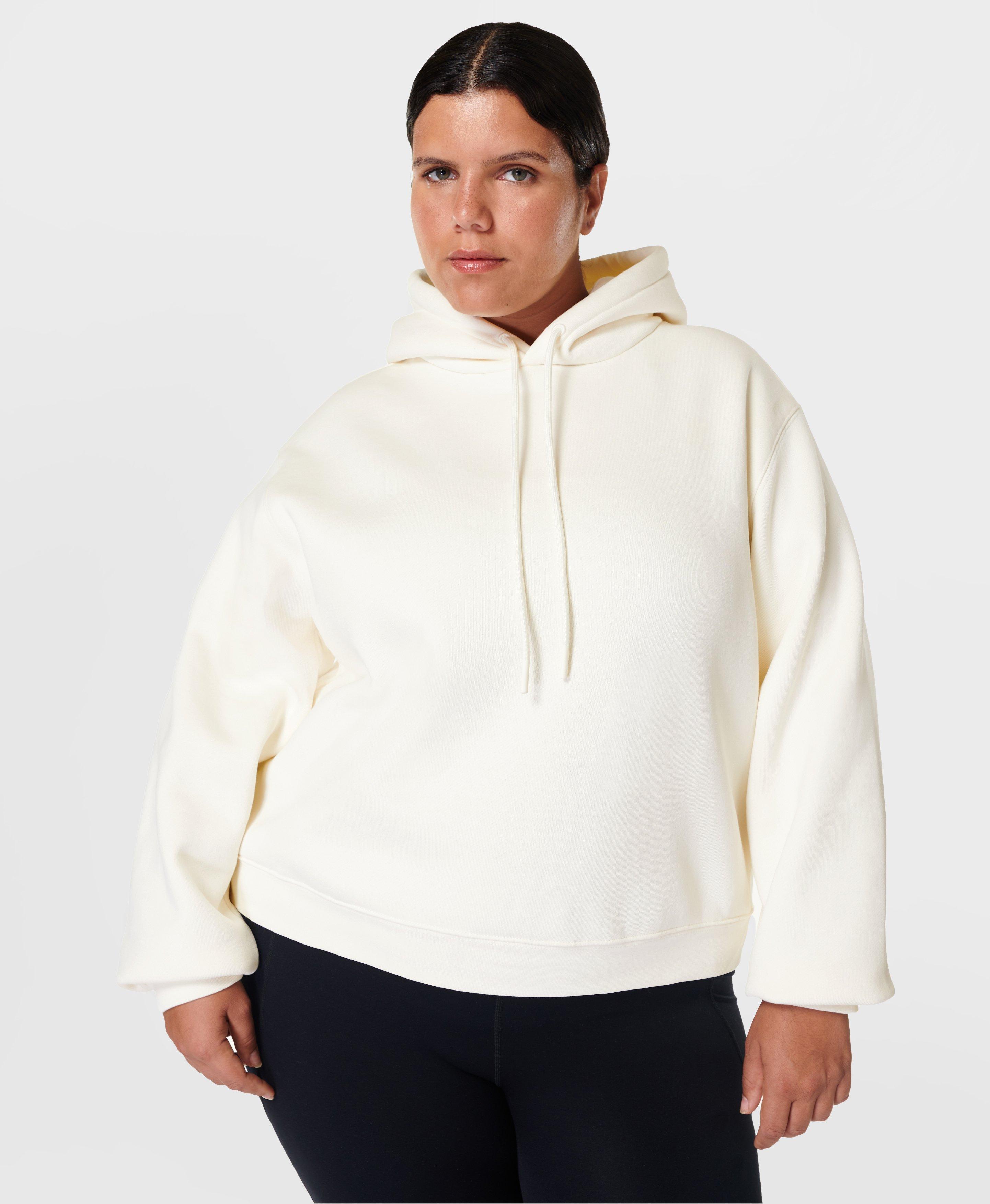 Plain white hoodie women's hotsell