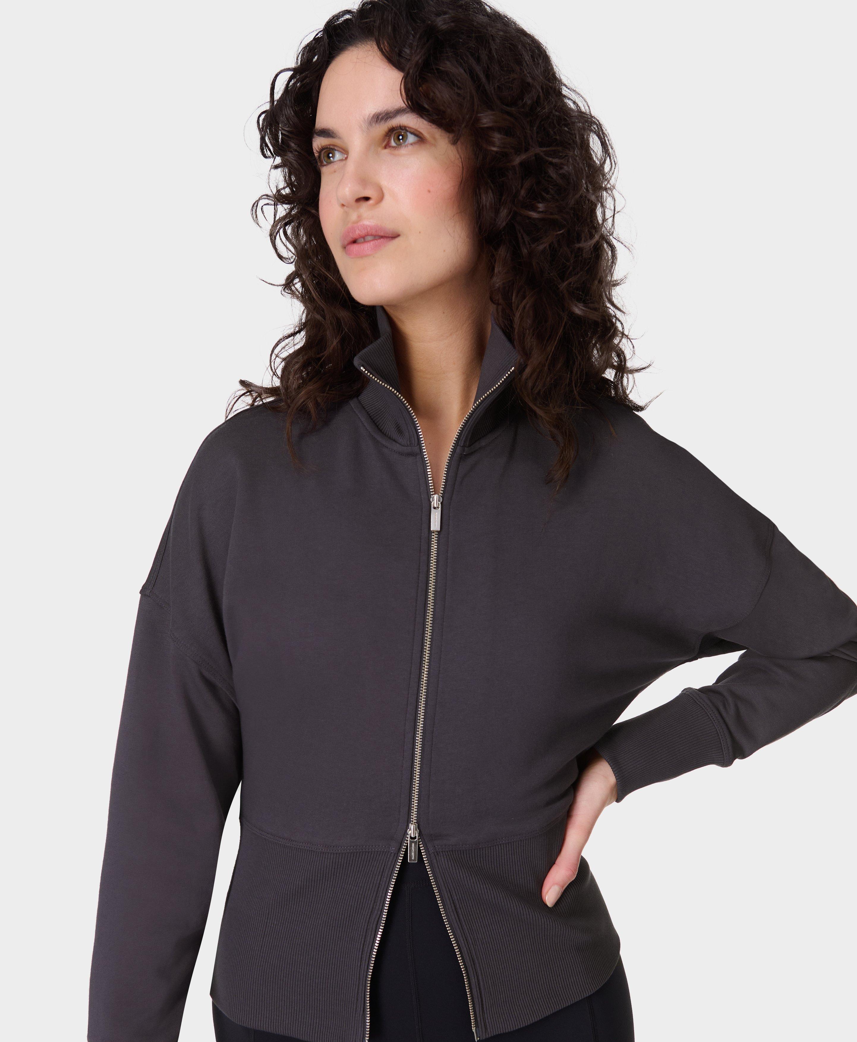 Sweaty Betty After Class Zip Up Top, Grey, Women's S