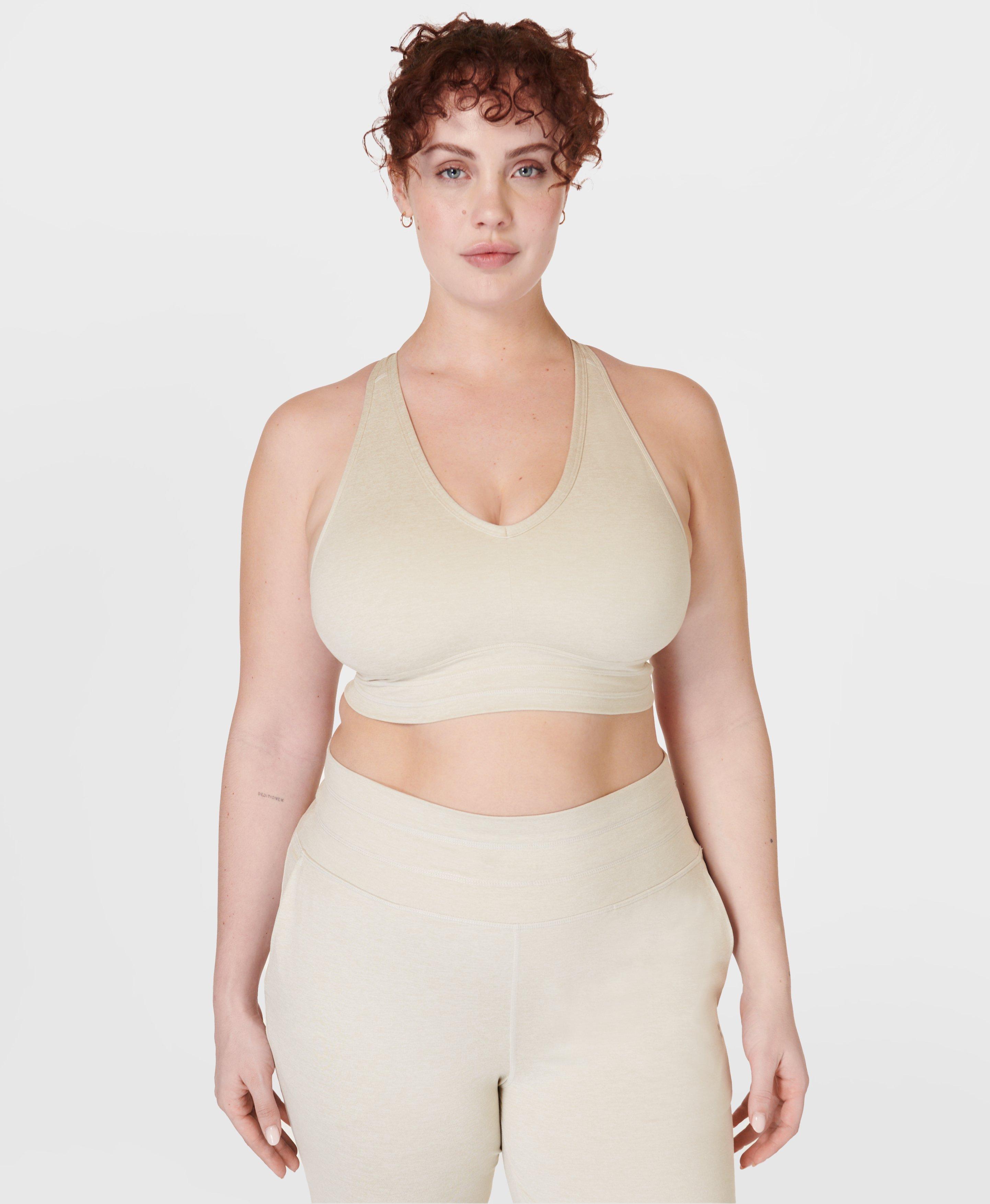 Gaia Yoga Bra Creme Beige Marl Women s Sports Bras Sweaty Betty