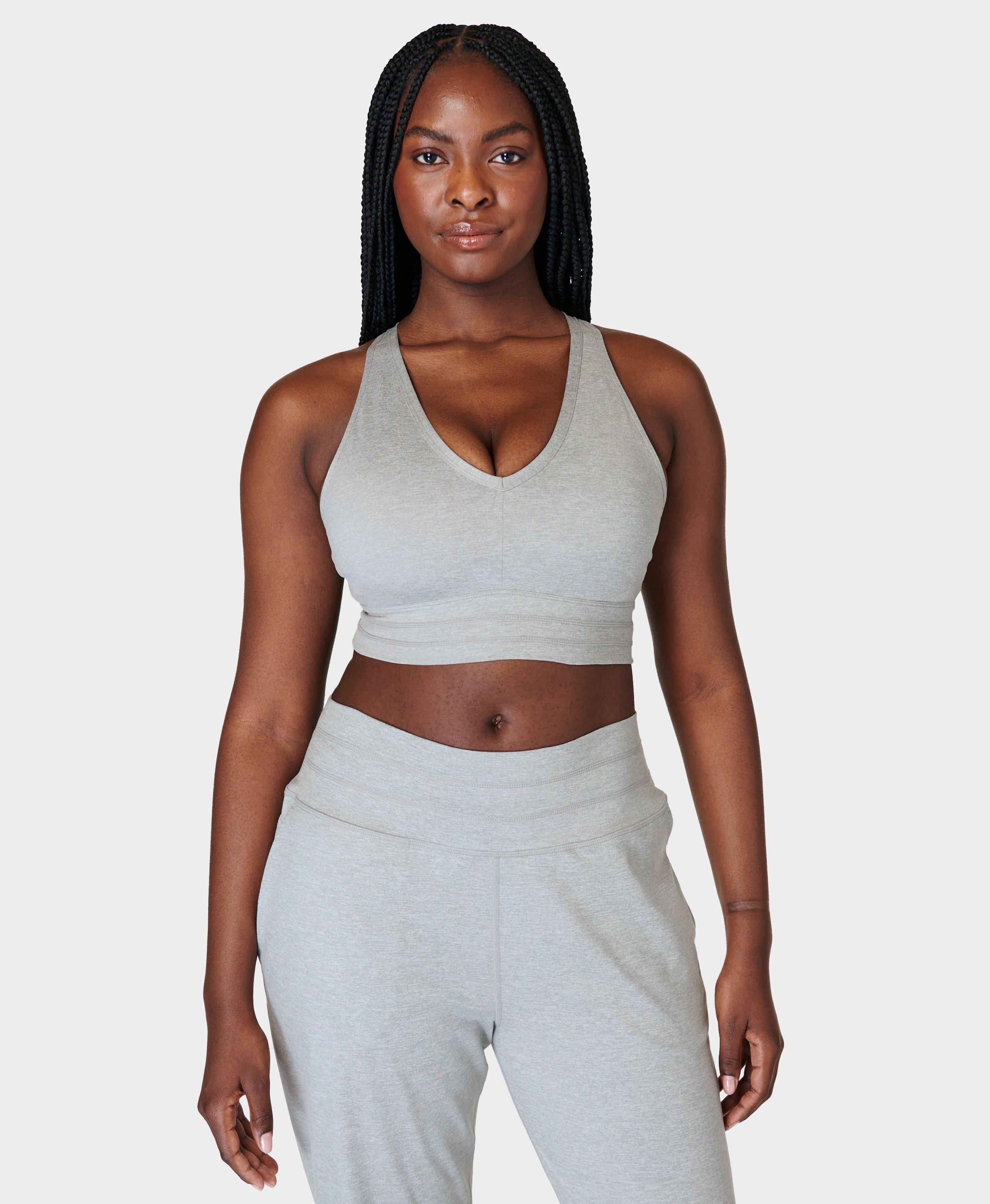 Gaia Yoga Bra - Light Grey Marl, Women's Sports Bras