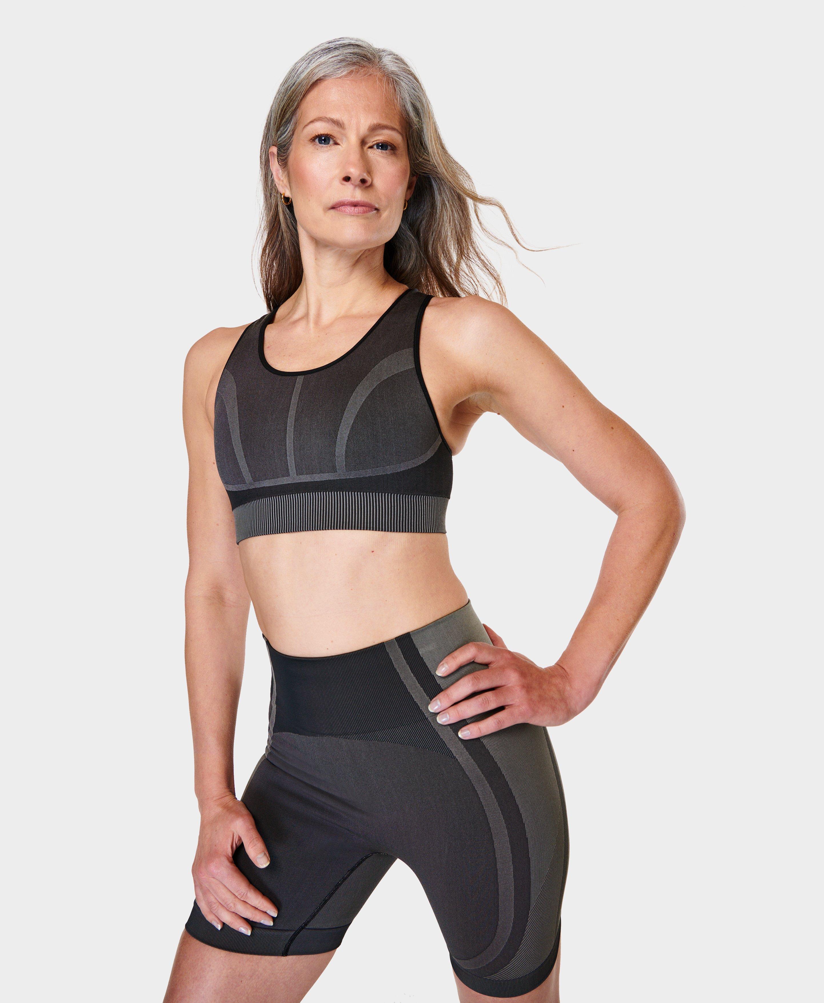 Sweaty Betty Army Green Sports Yoga Gym Fitness Crop Top Bra Size XS 6 8 UK