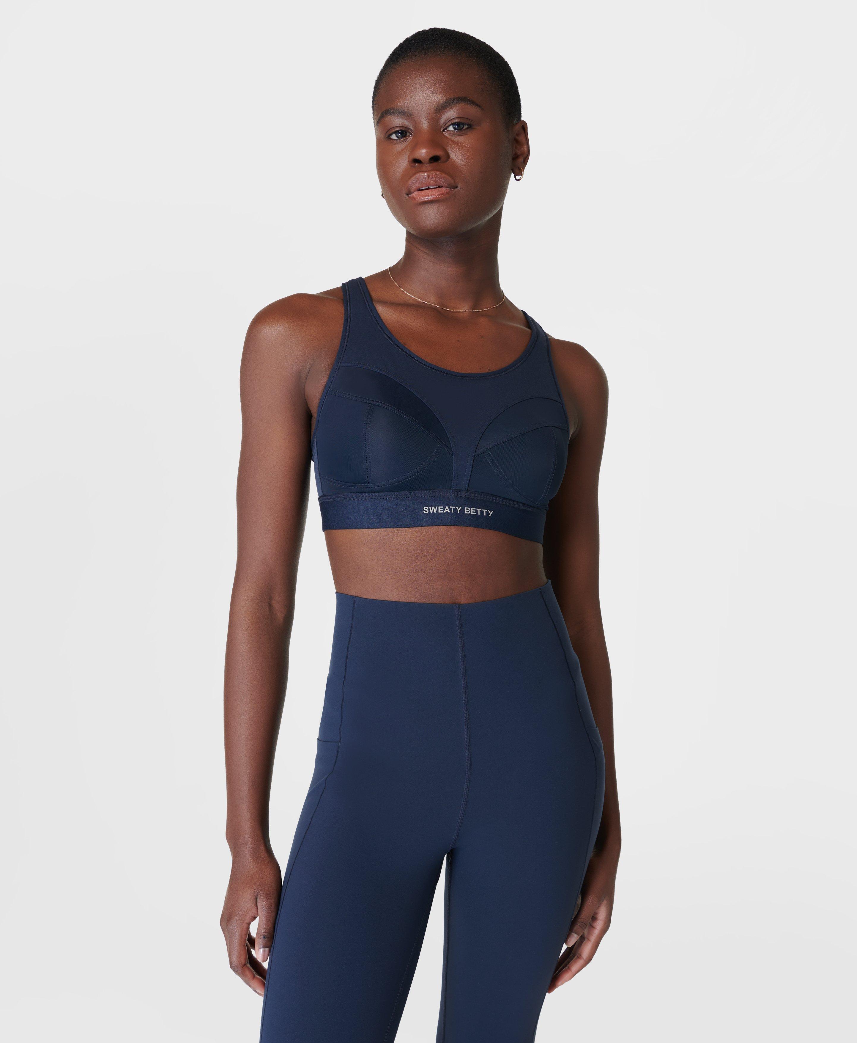 Sweaty Betty Power Illusion Workout Bra Tank Top, Navy Blue, £55.00