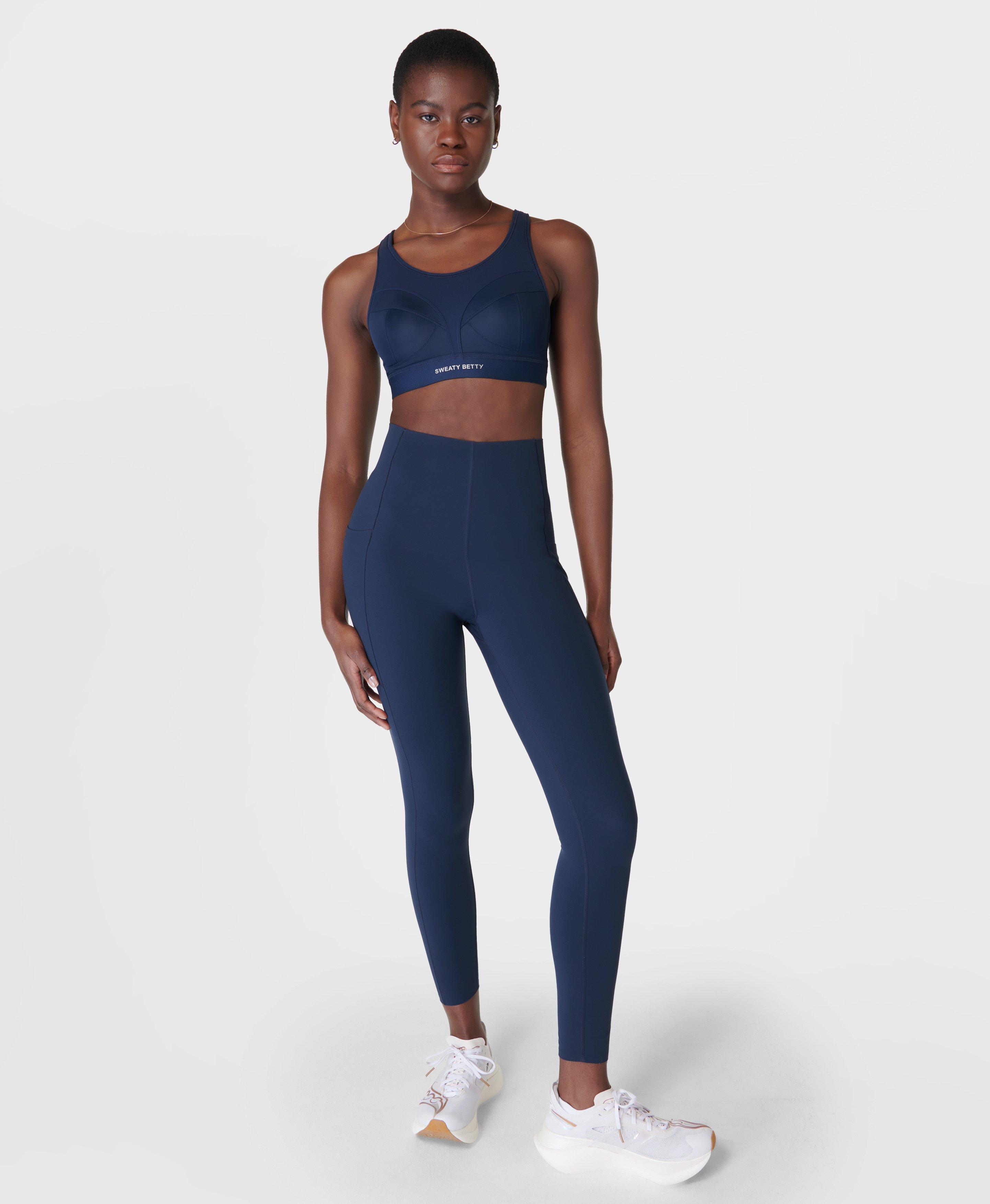 Phone pocket leggings & sports bra combo - Women's Navy – TRUEREVO