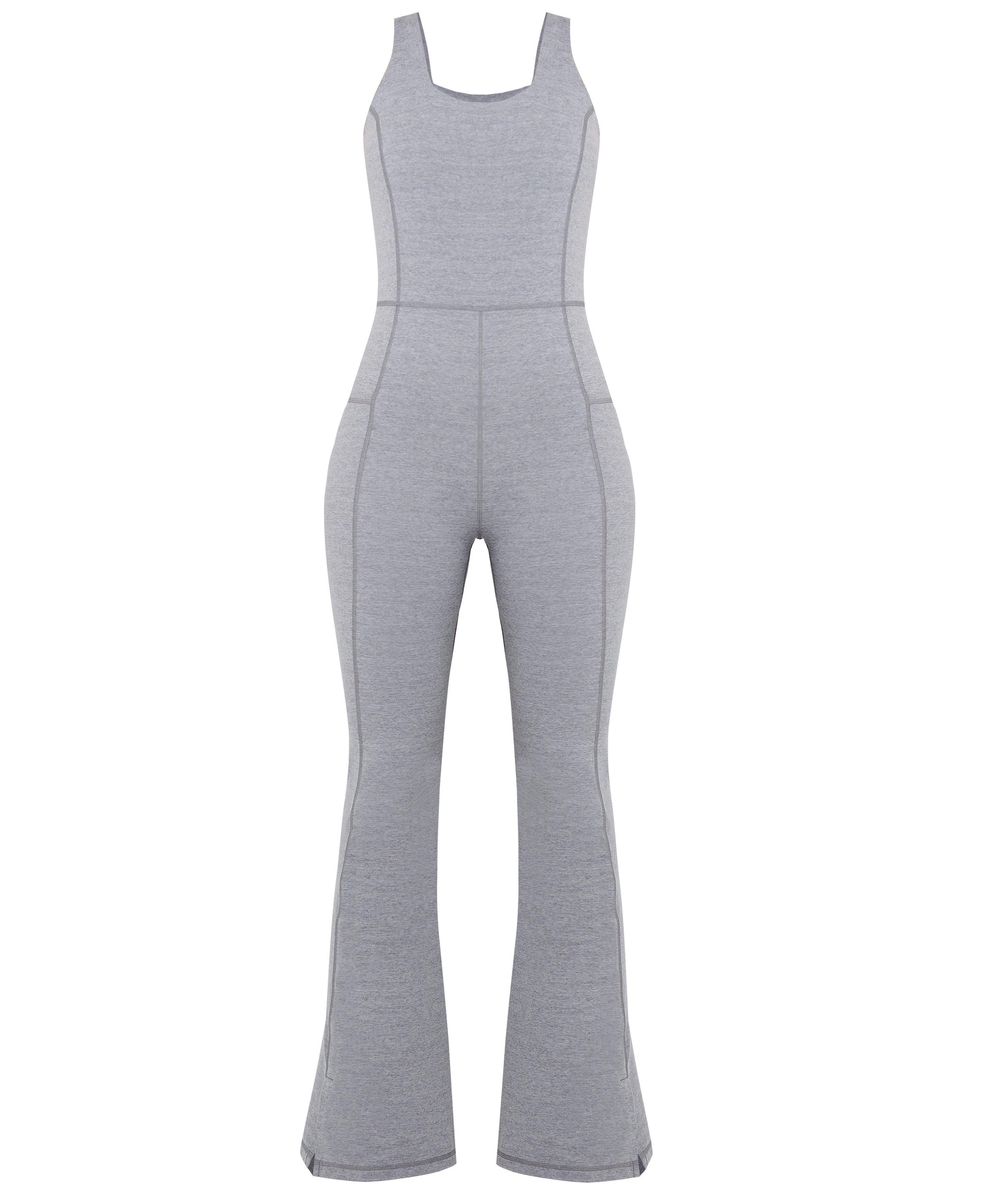 Super Soft Flare Jumpsuit - Medium Grey Marl, Women's Dresses and Jumpsuits