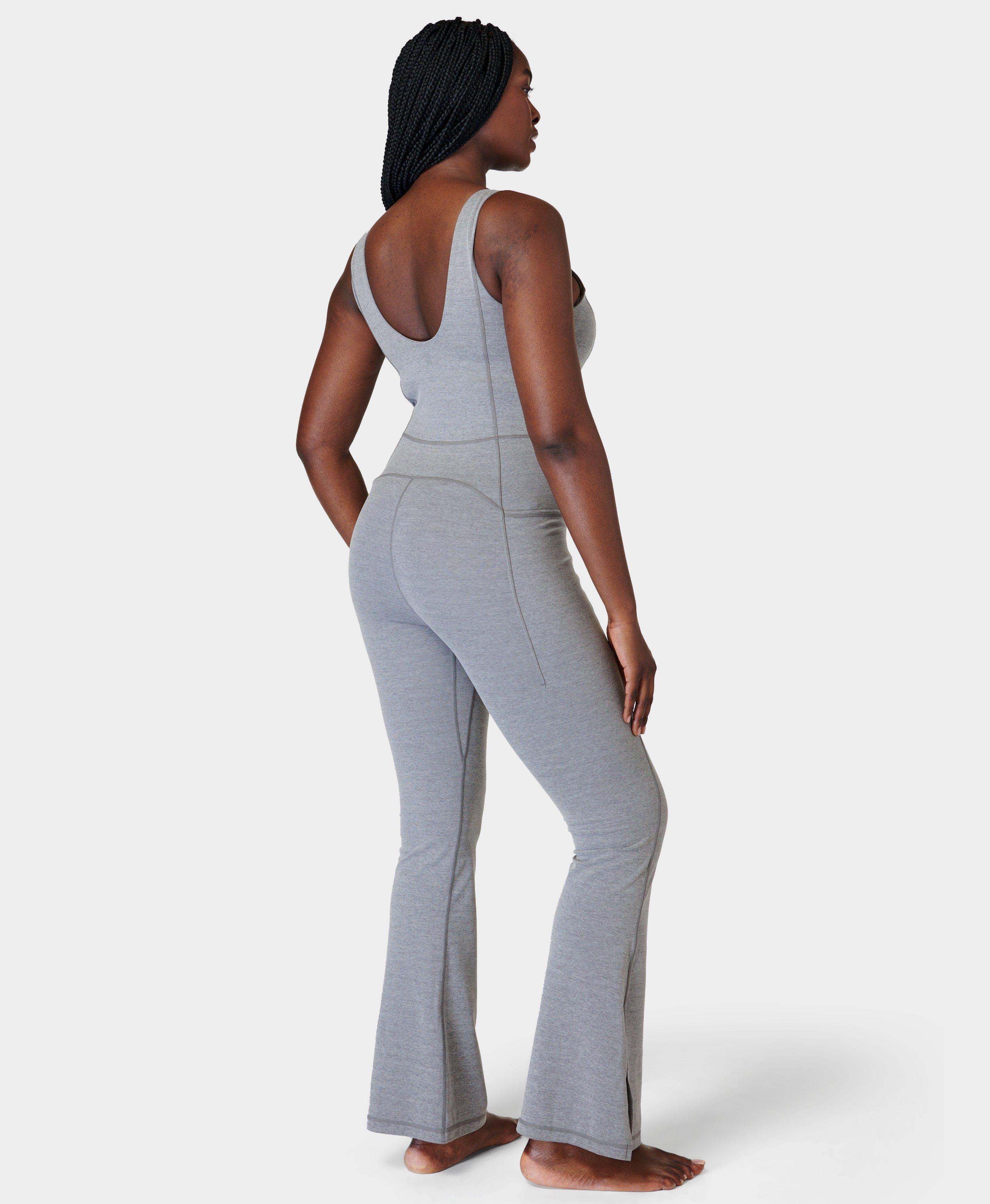 Super Soft Flare Jumpsuit - Medium Grey Marl