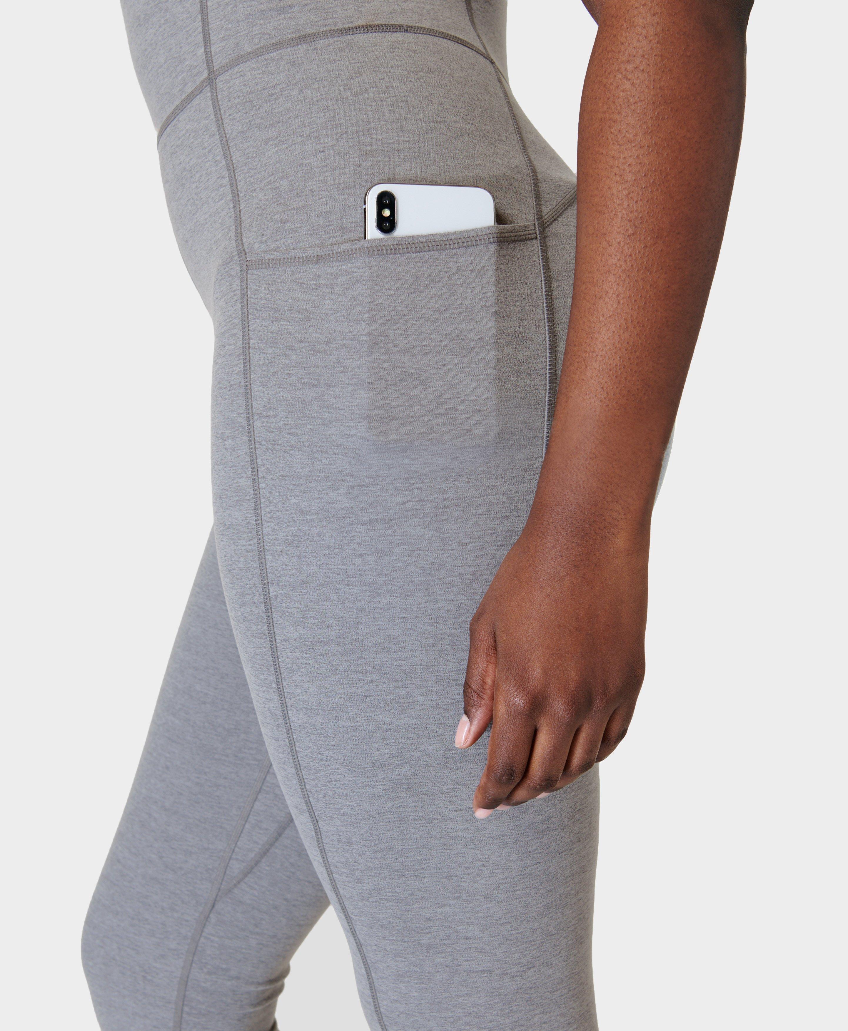 Sweaty Betty Super Soft 30 Flare Yoga Trousers, Medium Grey Marl