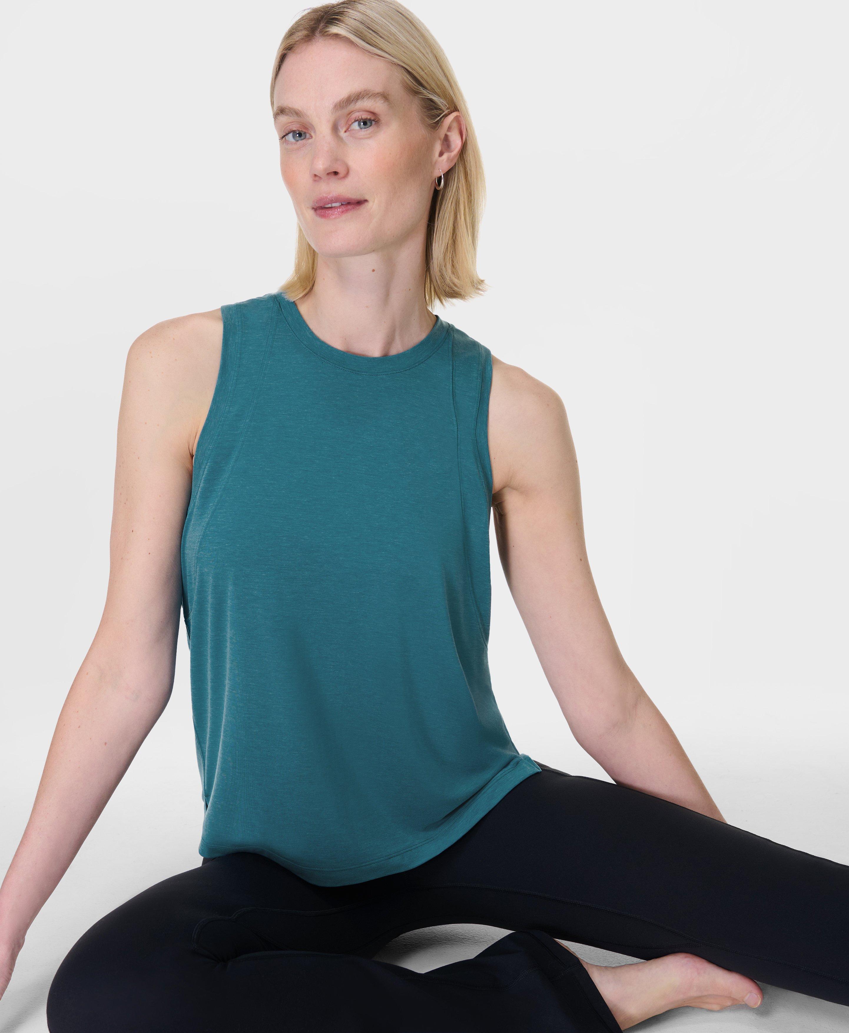 Sweaty Betty Soft Flow Studio Vest Top Blue, Women's XXS