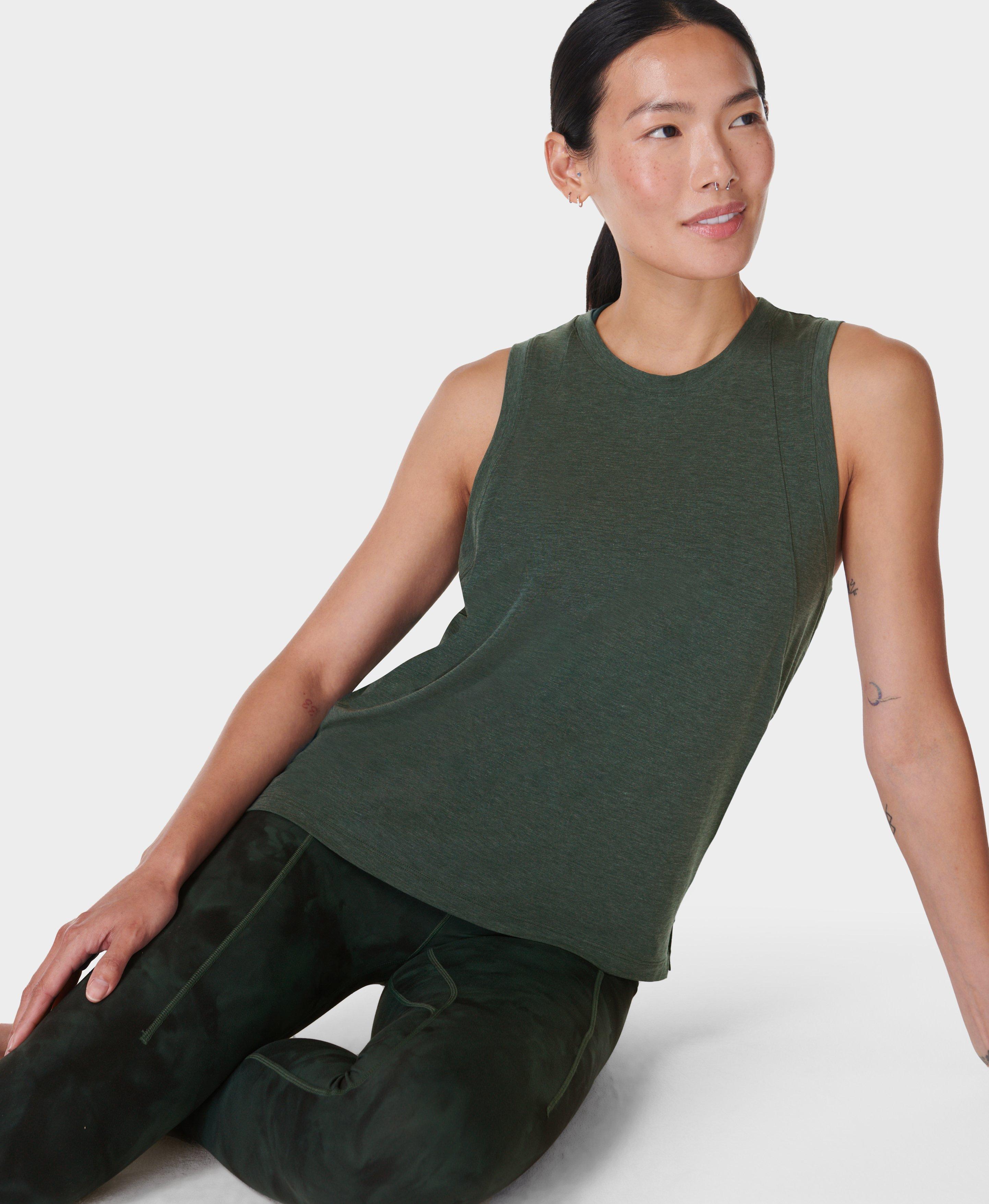 Sweaty Betty Soft Flow Studio Vest Top, Green, Women's S