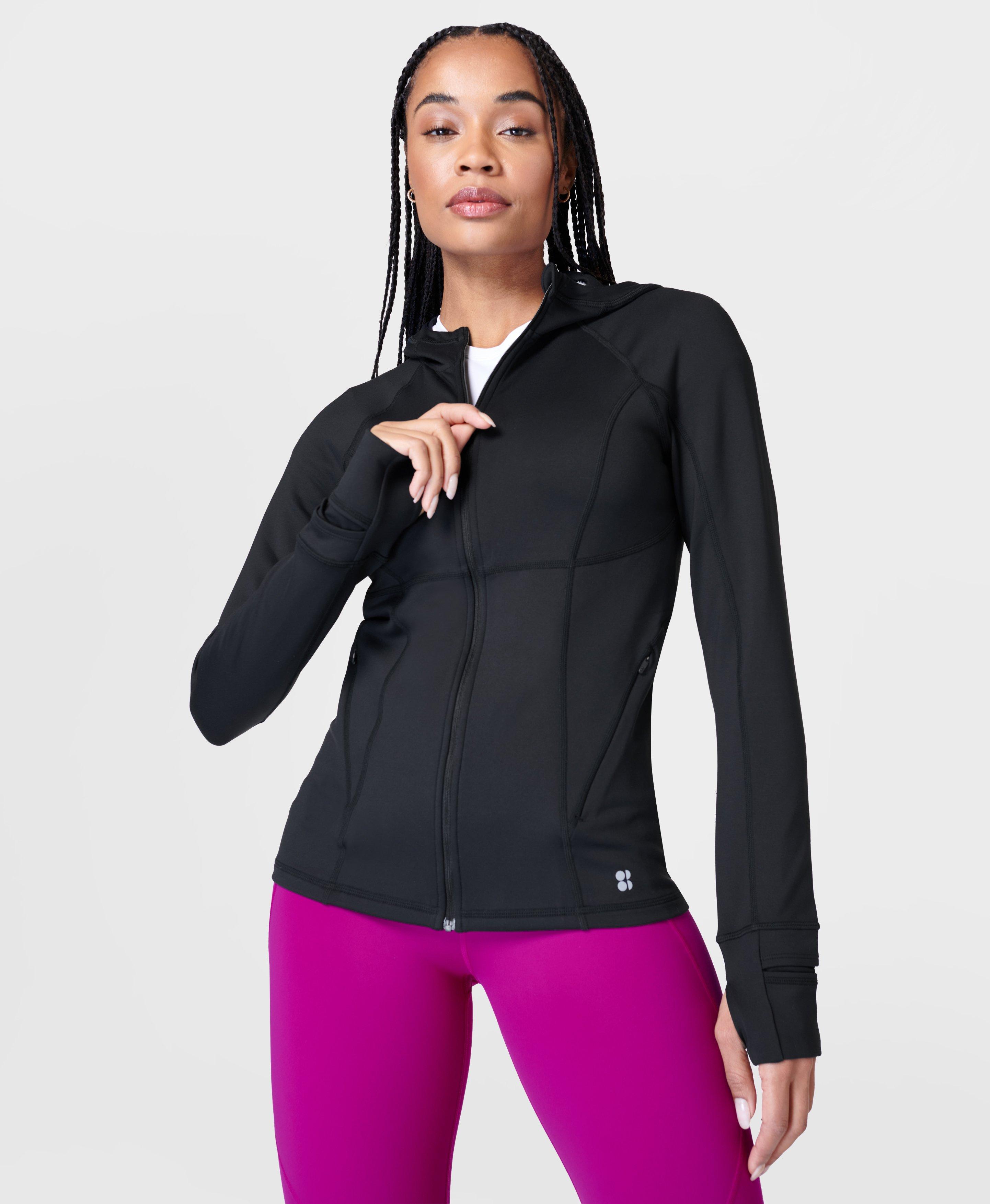 Blurr zip-up hoodie sweatshirt size Large active yoga running womens nylon  blend 