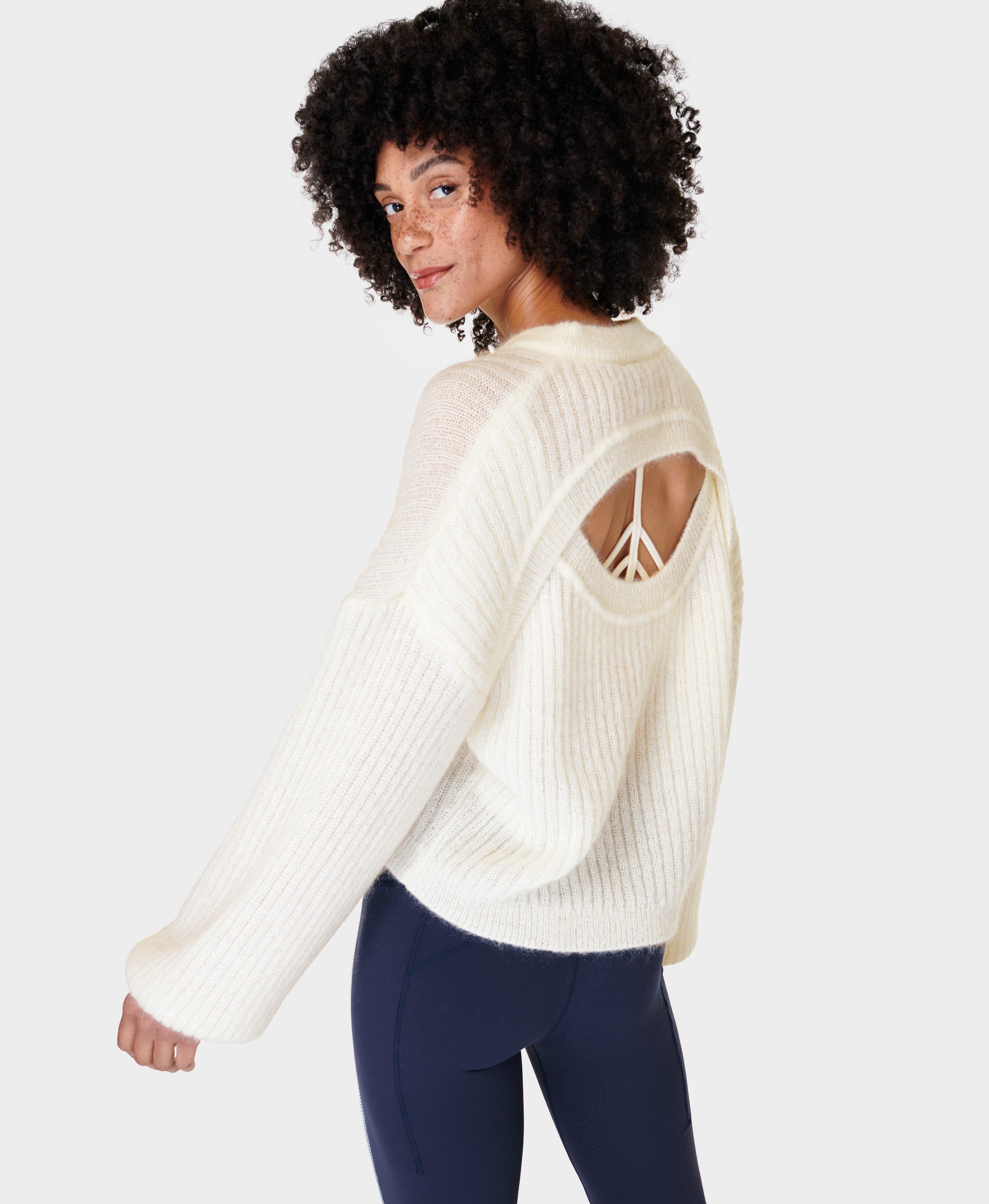 Open on sale back sweater