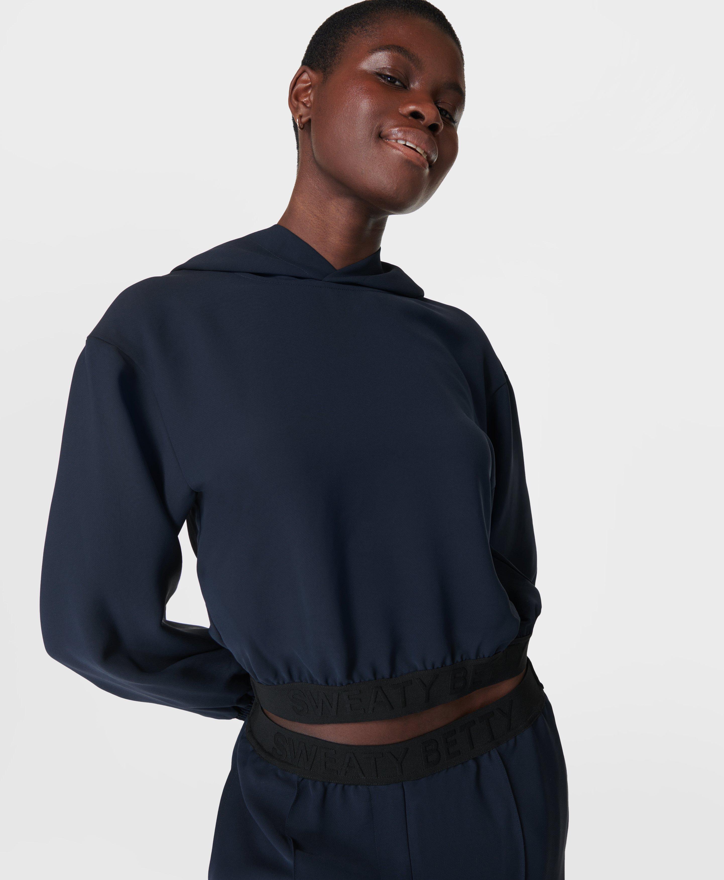 Cropped store navy sweatshirt