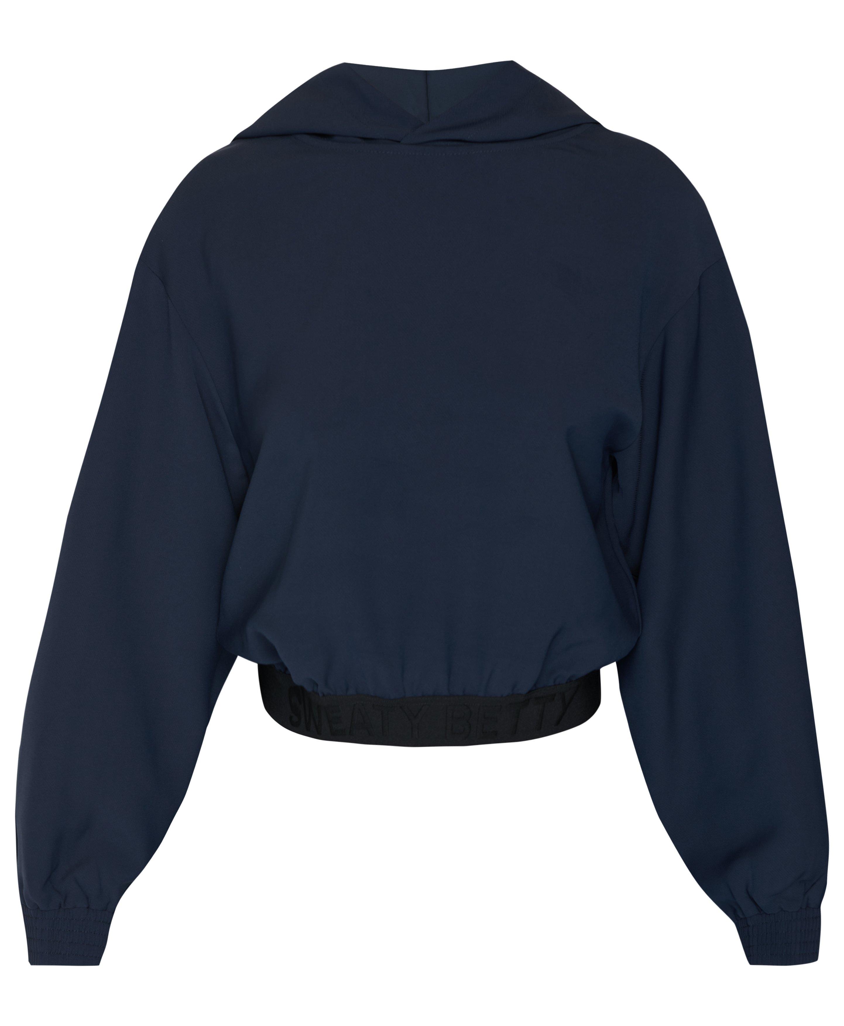 Navy blue crop hoodie sale