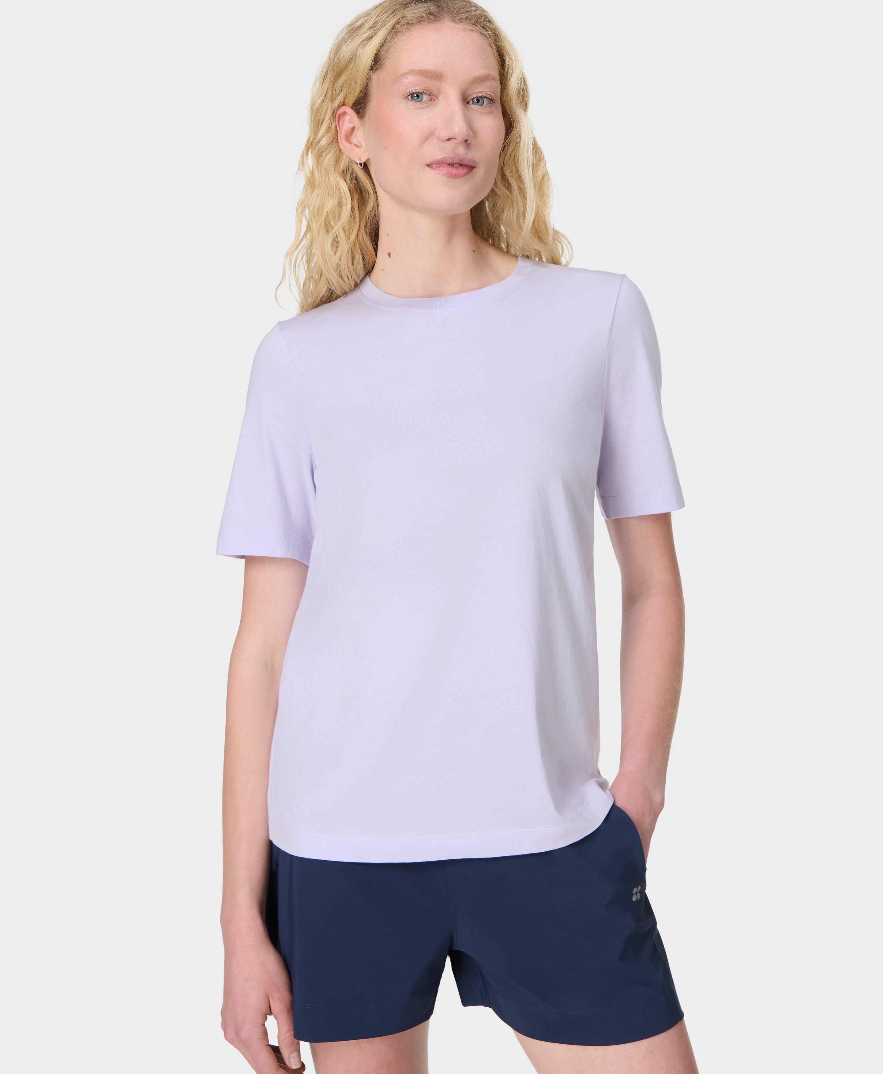 Sweaty Betty Essential Crew Neck T-Shirt, Purple, Women's M