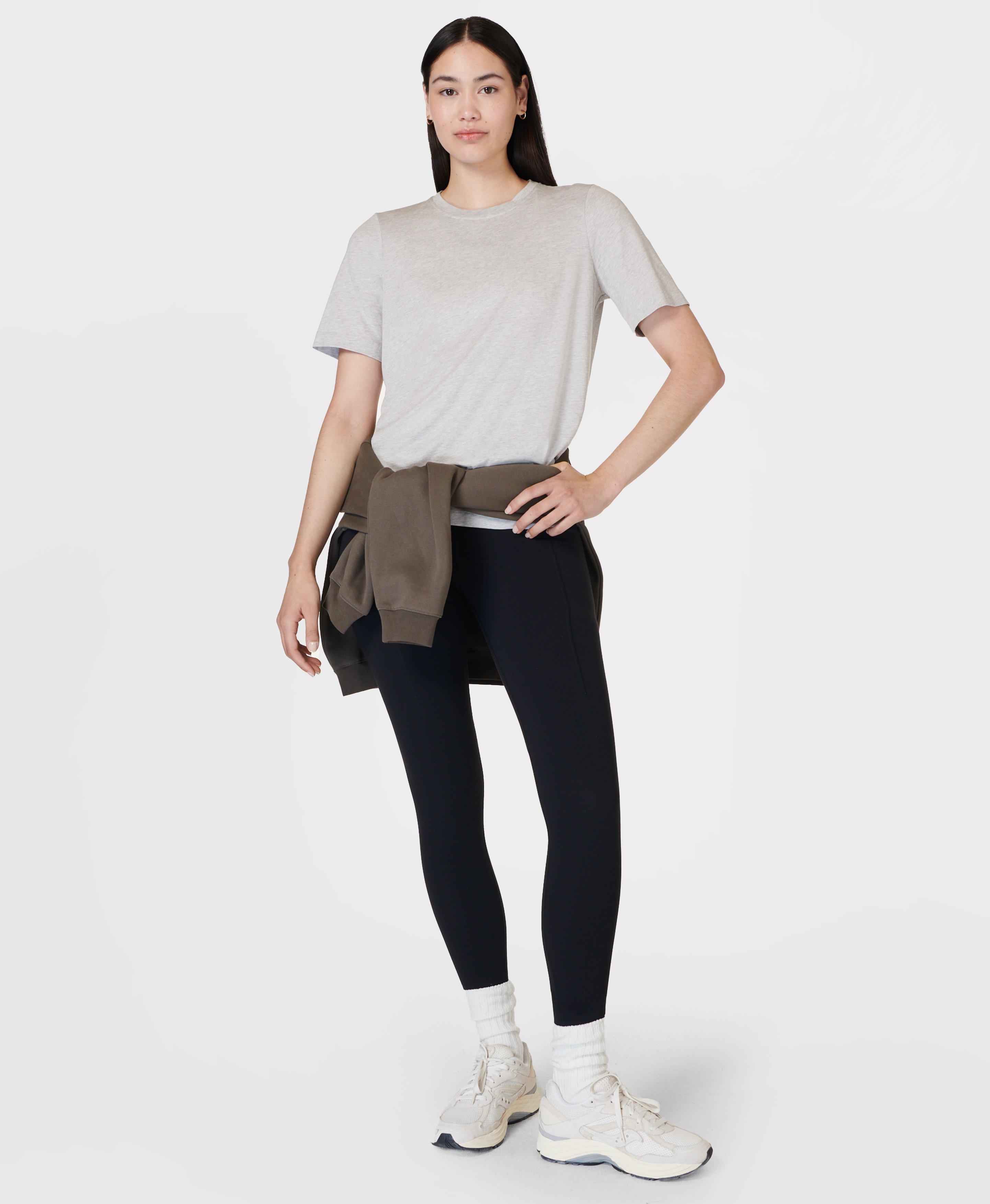 Sweaty Betty Essential Crew Neck T-Shirt, Grey, Women's L
