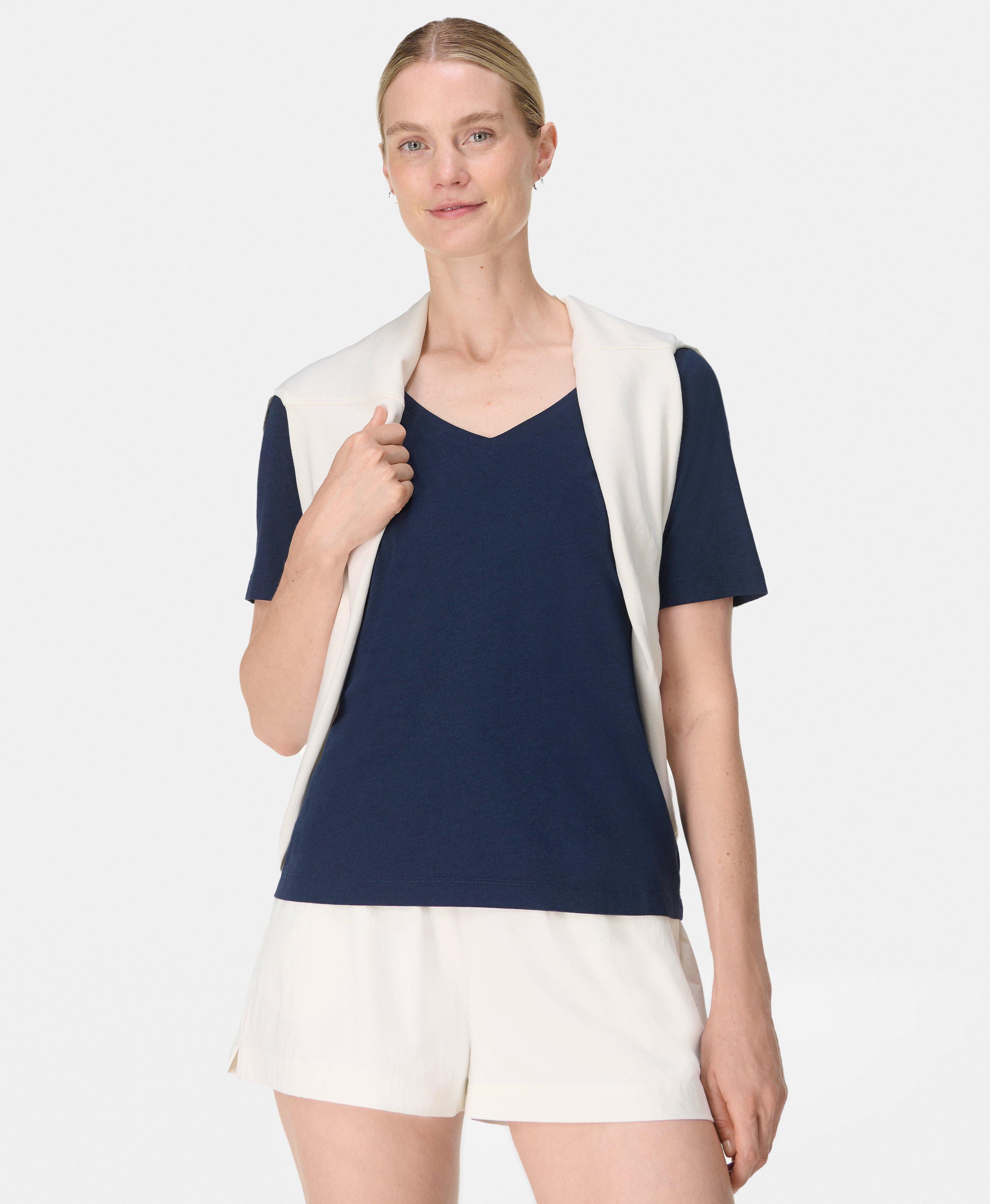★GENERAL IDEA★ Essential Basic V-Neck T-Shirt NAVY WBD3L01 sb9688_navyblue