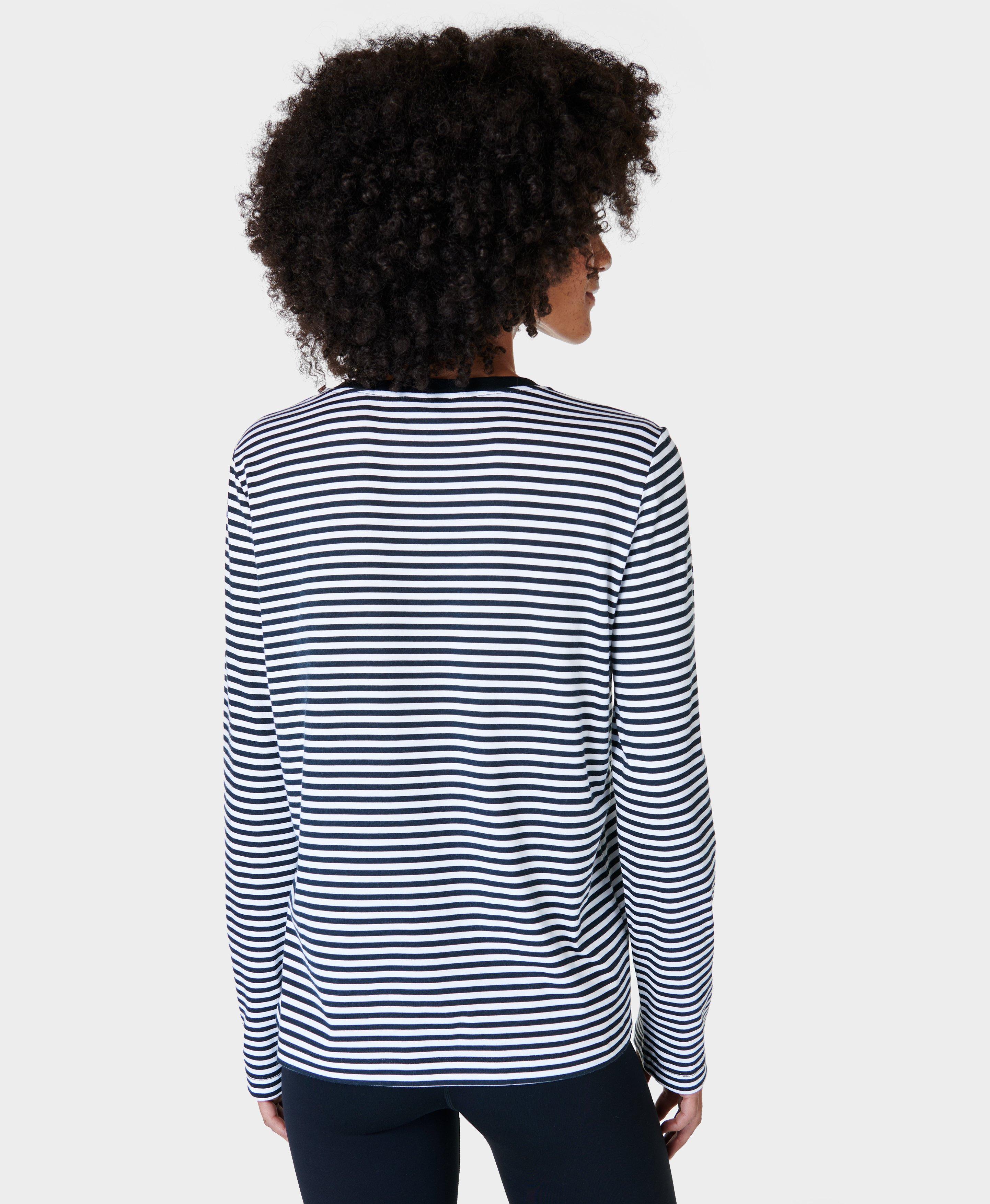 Black and white striped long sleeve tee hotsell