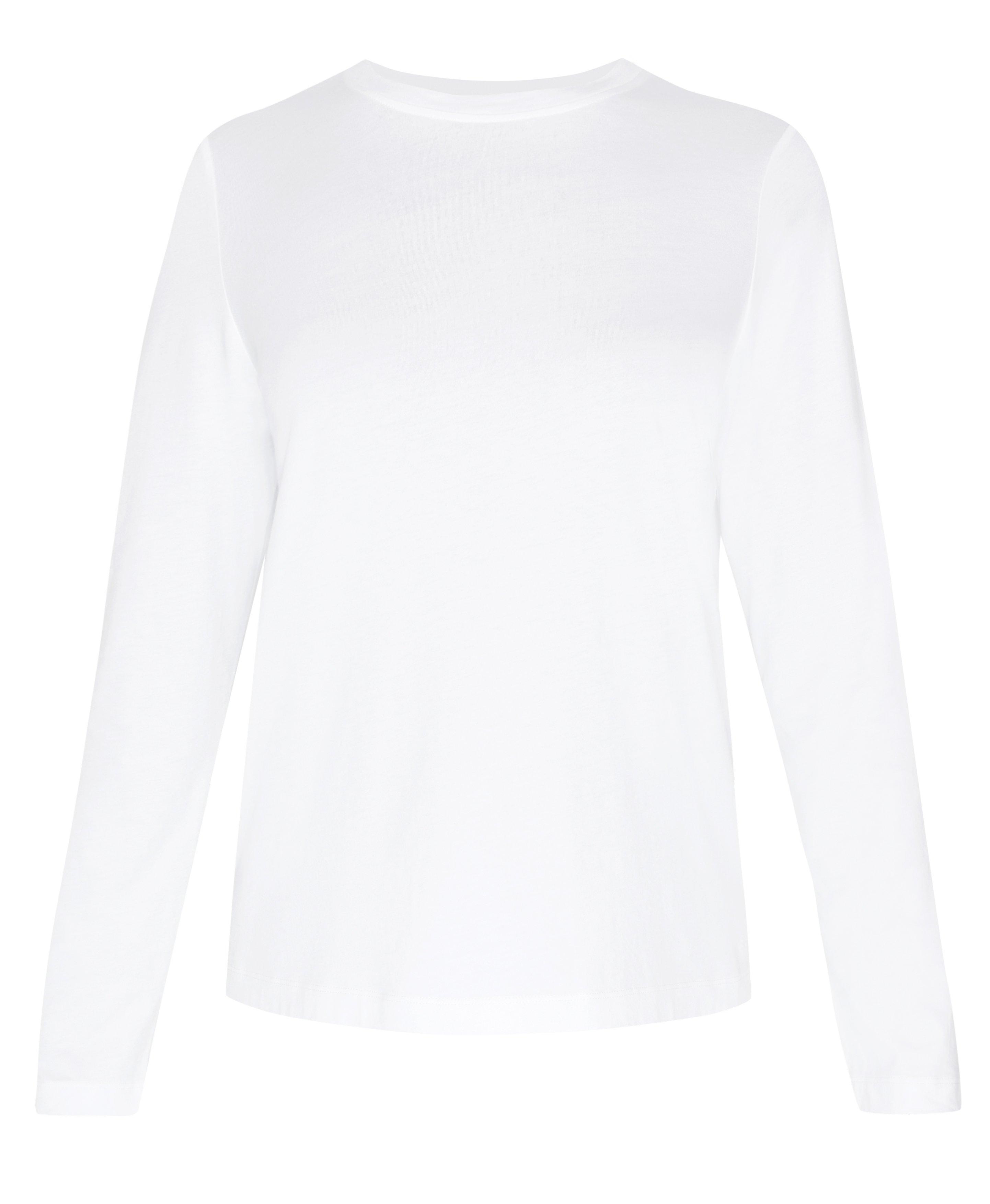 white plain long sleeve top