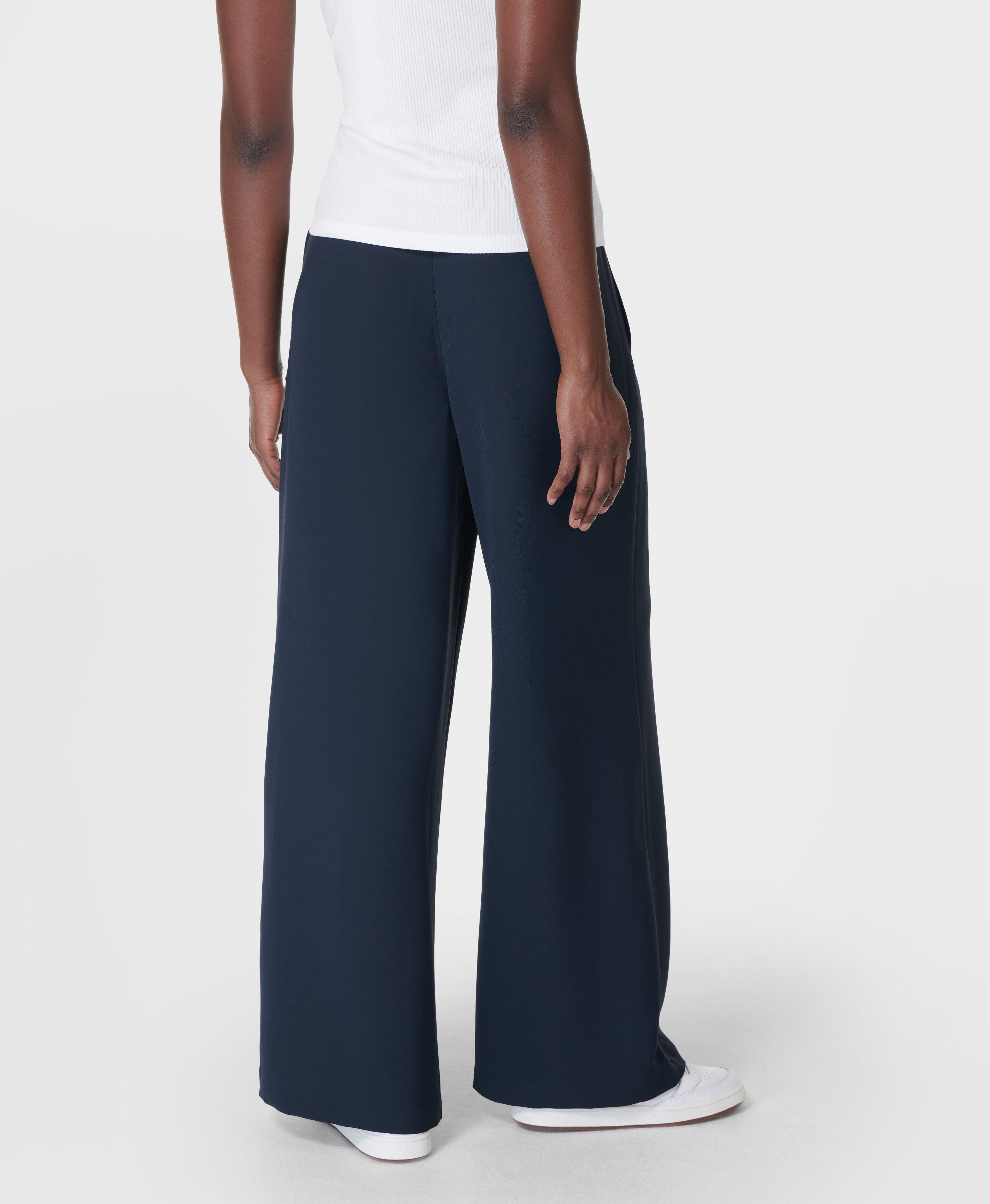 Wide-leg Track Pants - Navy blue - Ladies