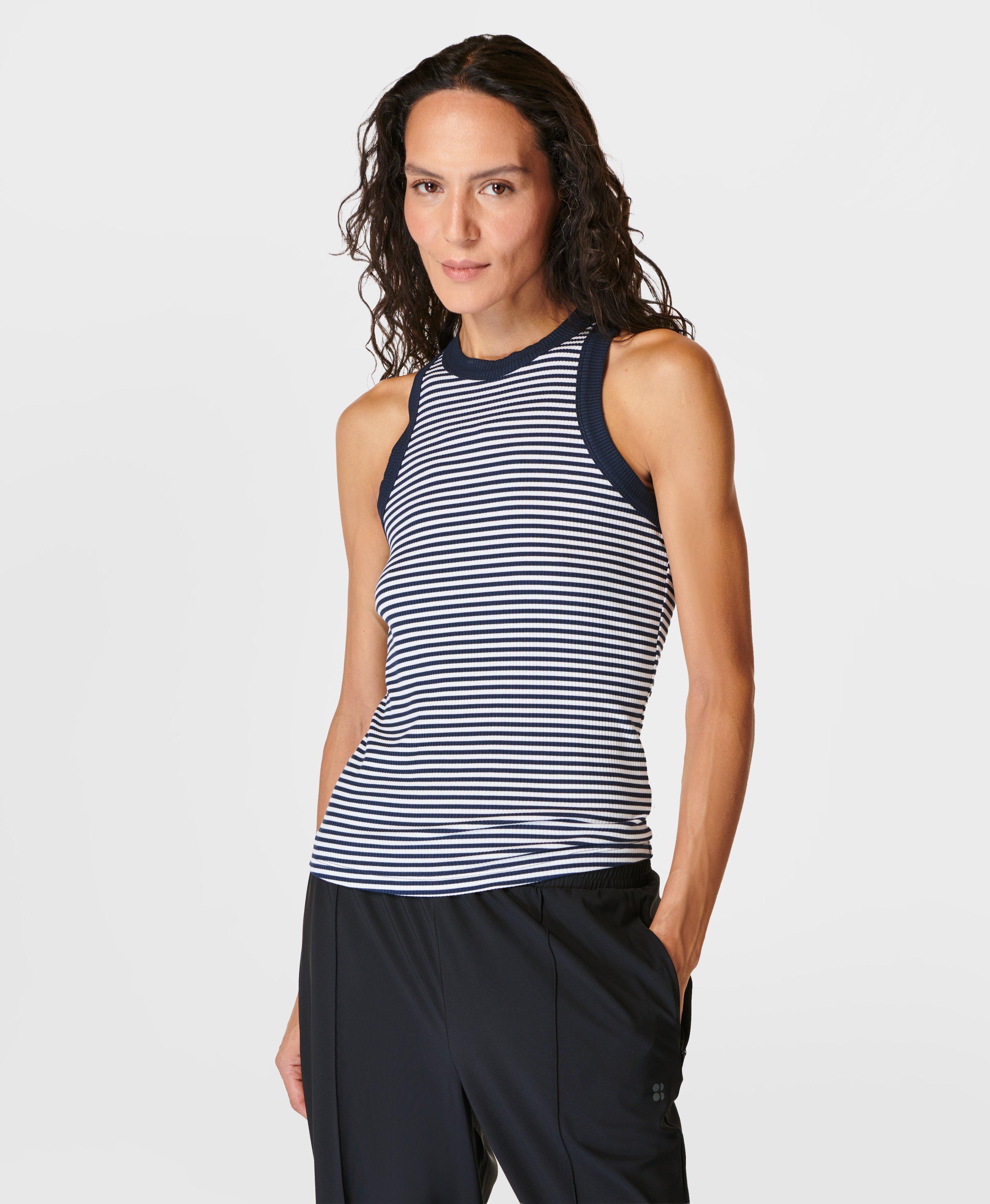 Buy White Ribbed Racer Tank Vest Sleeveless Top from Next USA