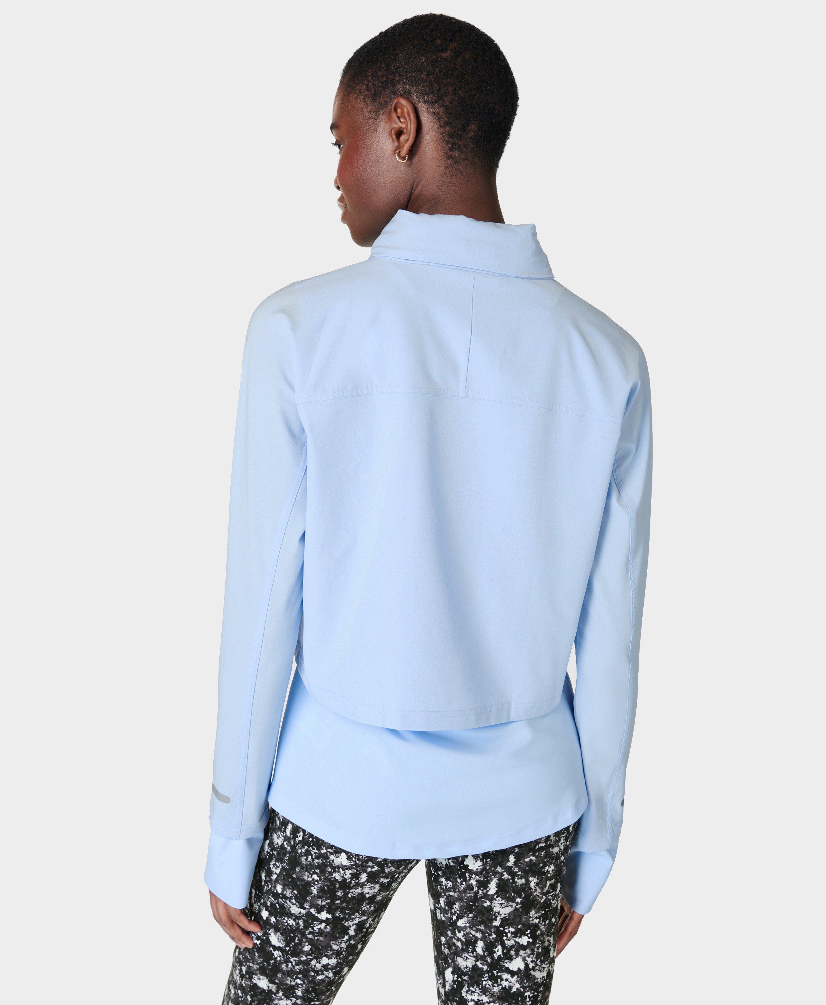 Fast Track Running Jacket Breeze Blue Women s Jackets Coats Sweaty Betty