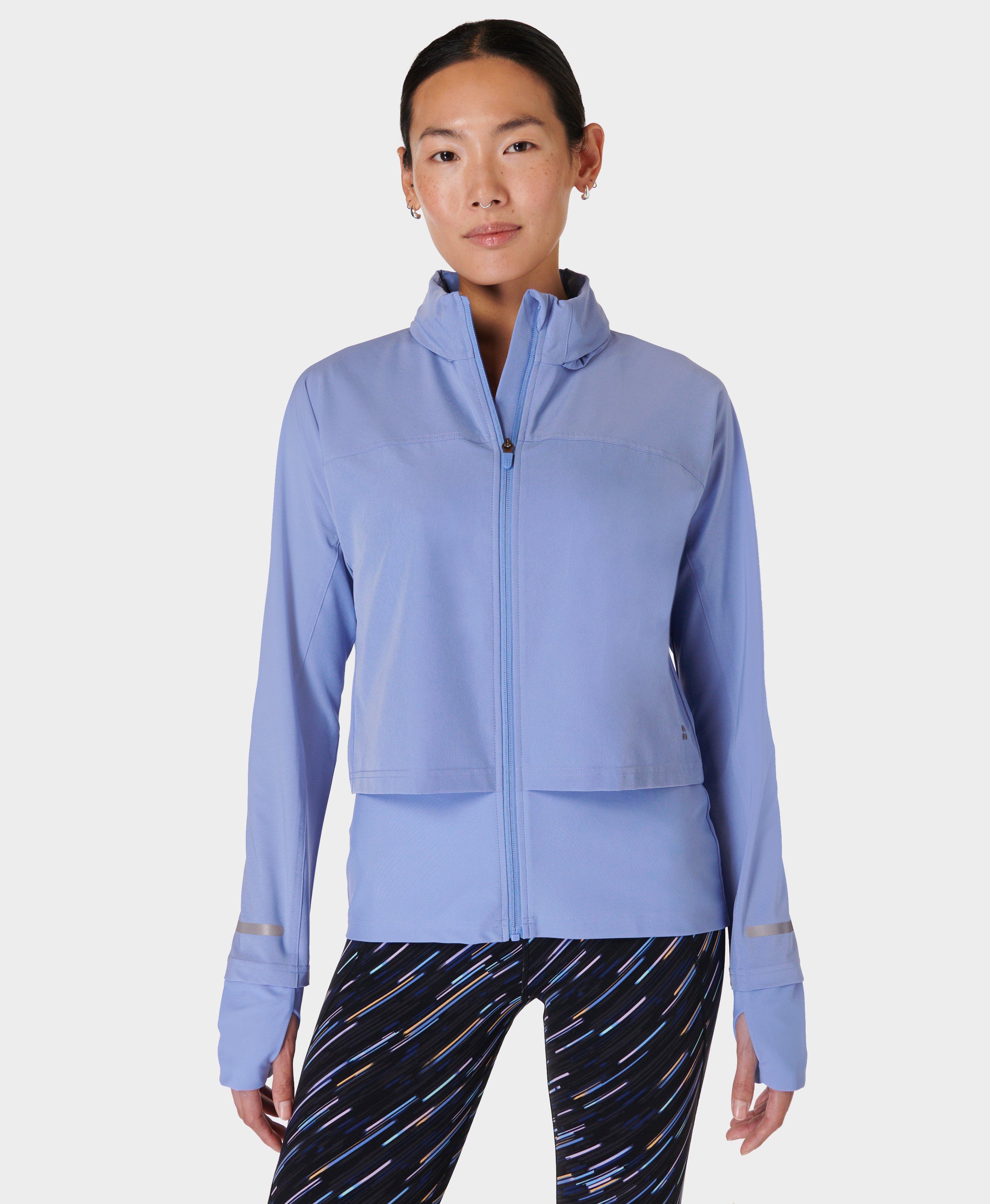 Fast Track Running Jacket Cornflower Blue Women s Jackets Coats Sweaty Betty