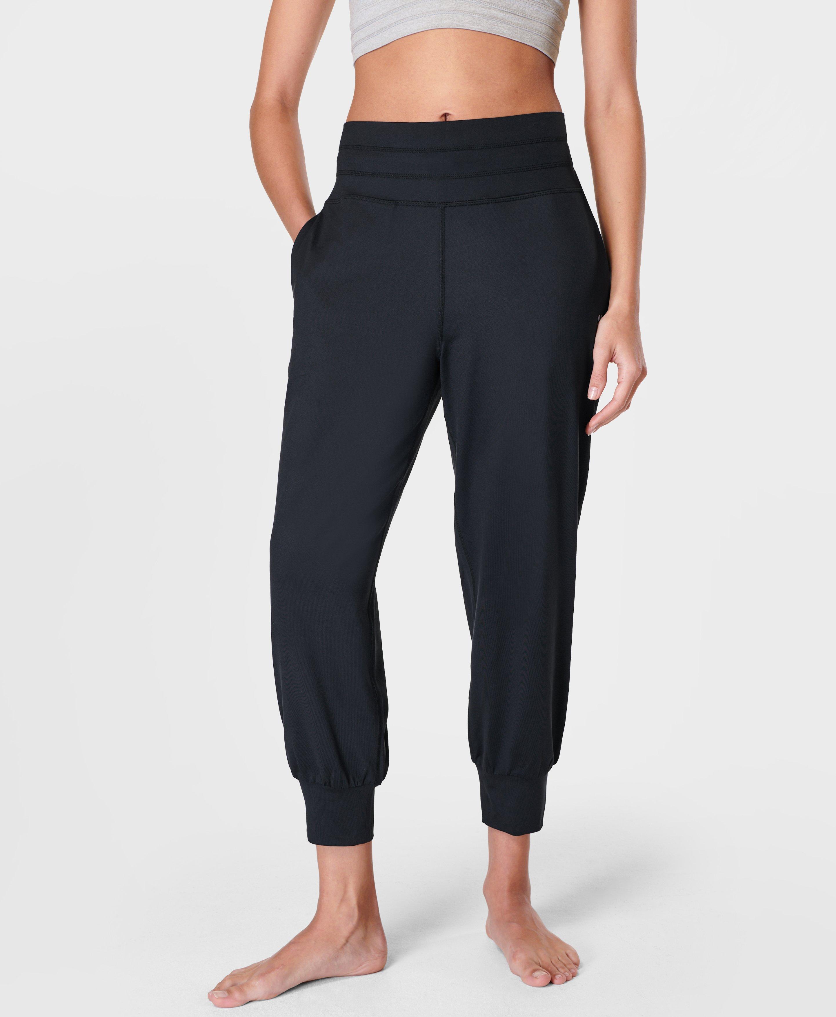  Women's Pants 2024 Fashion Women's Plus Size Yoga Capri Pants  Indoor Casual Comfy Relaxed Joggers with (Black, XL) Stacked Sweatpants  Women A A : Clothing, Shoes & Jewelry