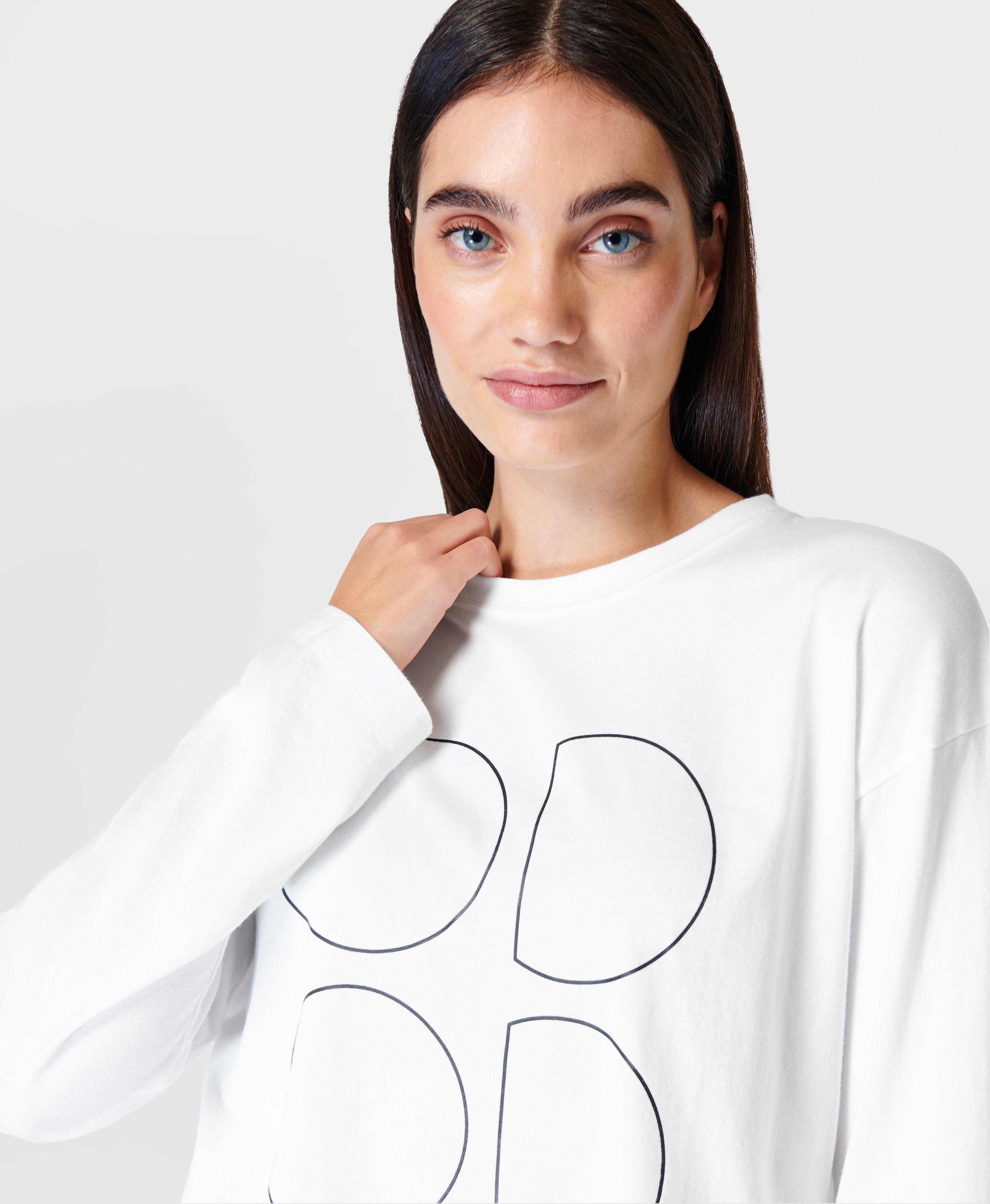 Graphic Long Sleeve T Shirt White Women s Base Layers Long