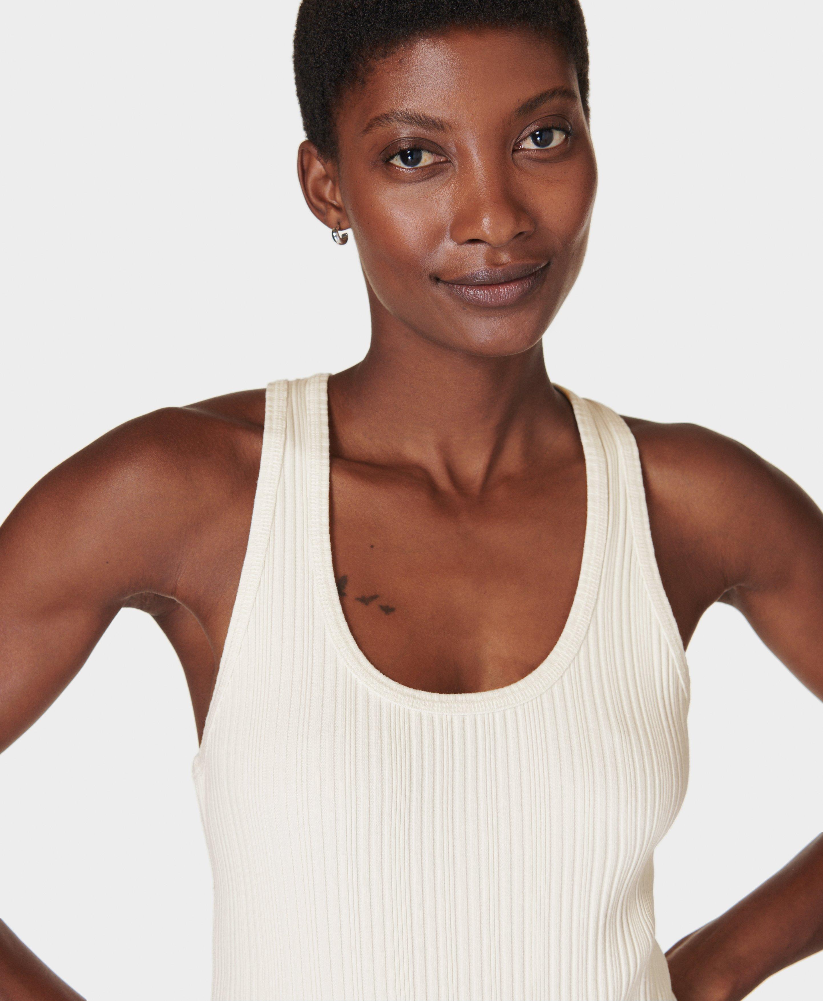 Resort Rib Tank Dress Lily White Women s Dresses and Jumpsuits Sweaty Betty