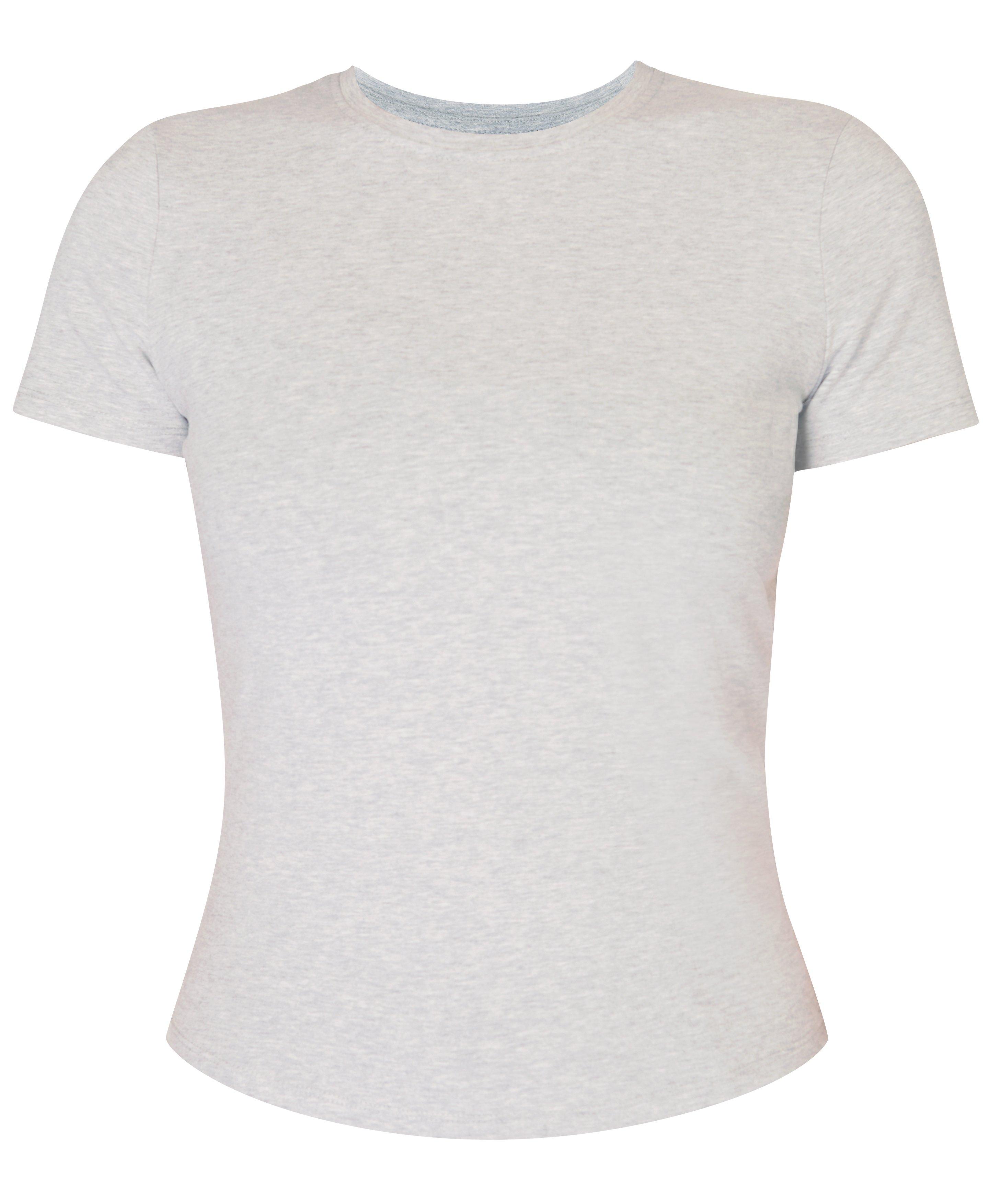 Essential Sculpt Short Sleeve Top - Light Grey Marl