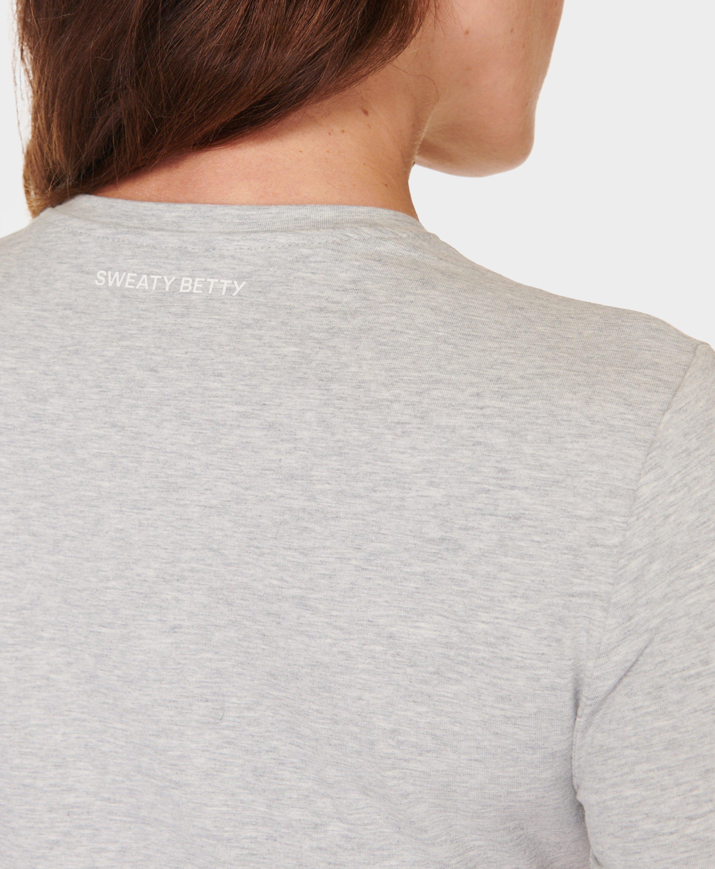 Essential Sculpt Short Sleeve Top - Light Grey Marl