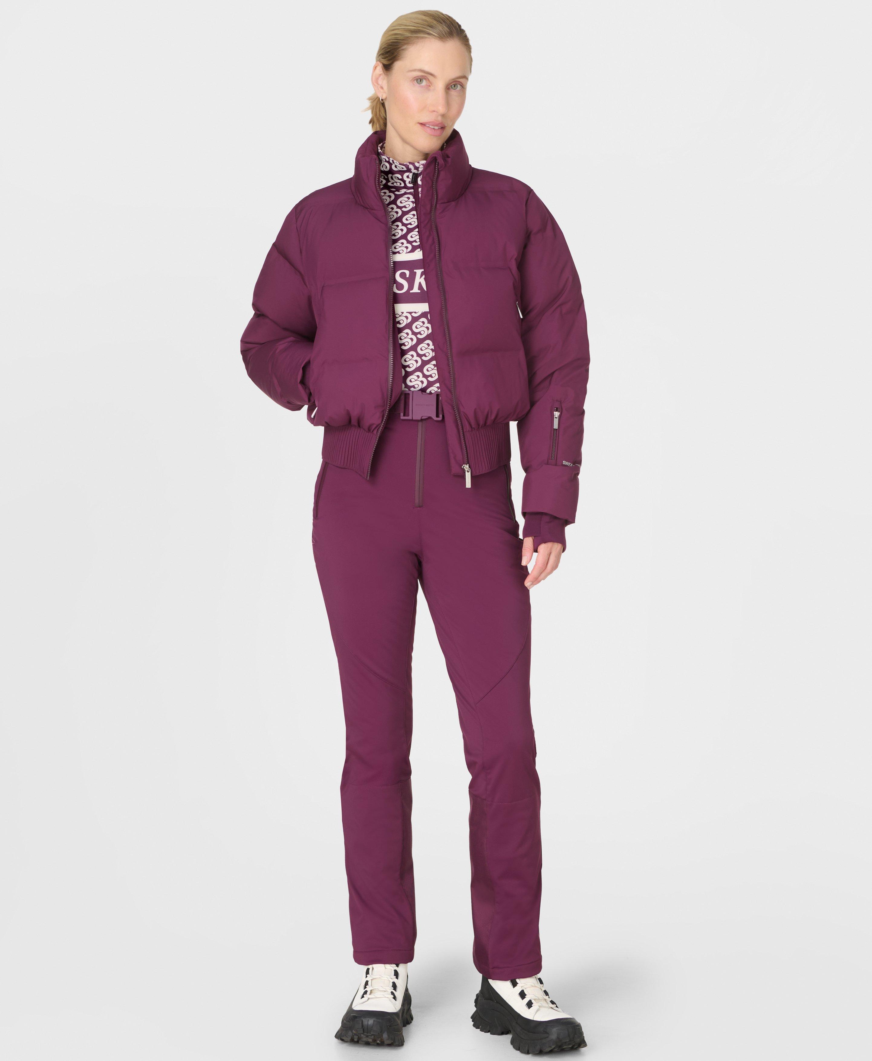 Power High Waist Sculpting Salopettes, Plum Purple | Sweaty Betty