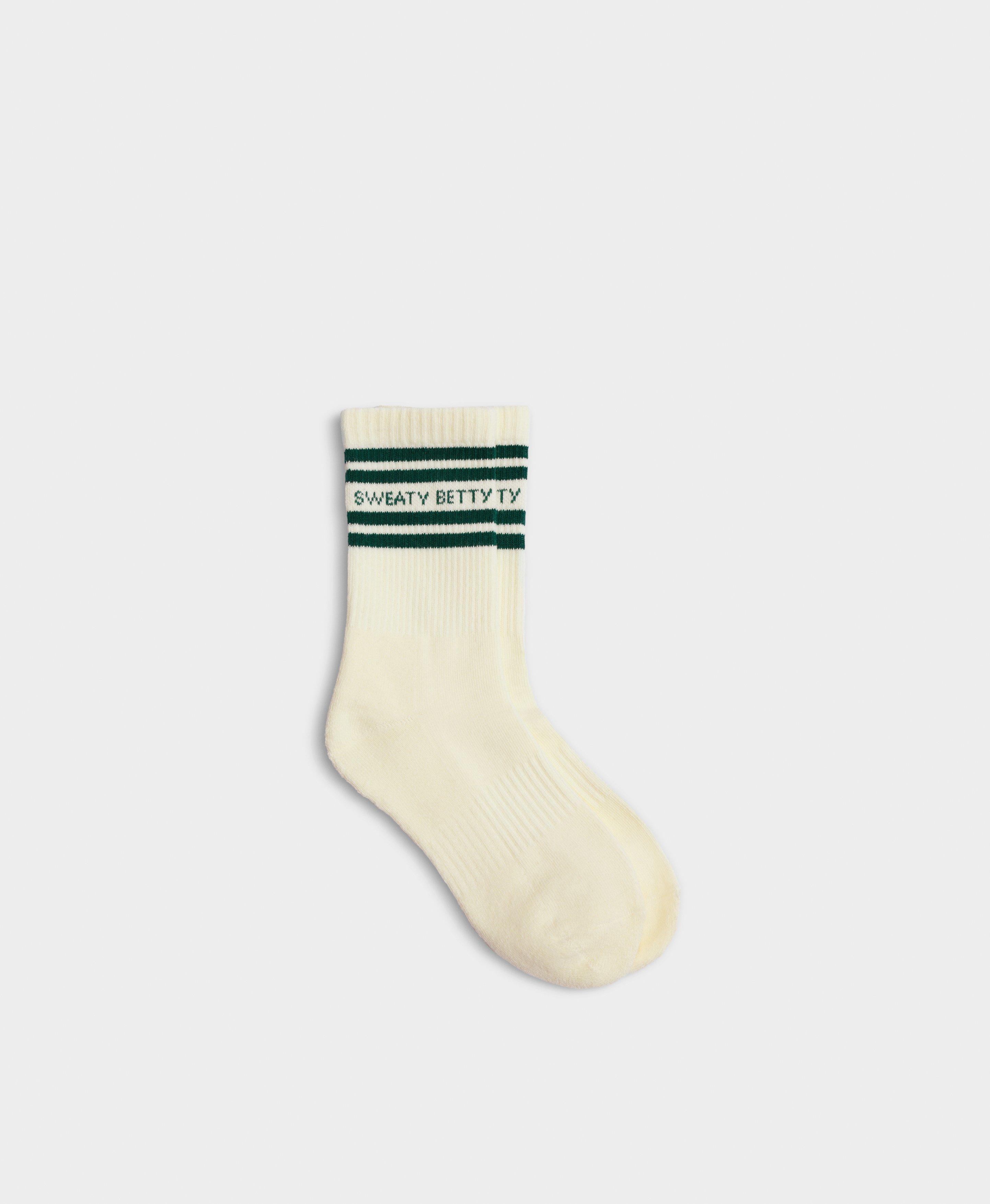Sweaty Betty Varsity Slogan Socks, Green, Women's UK 2 - 5