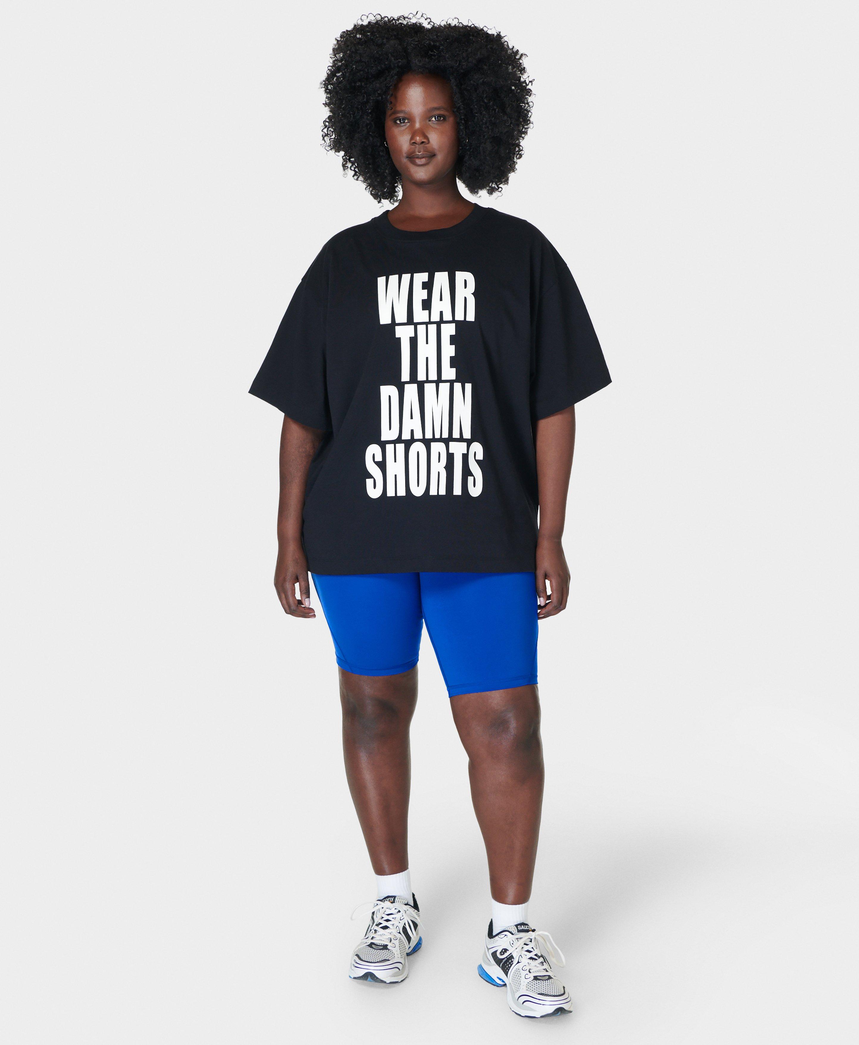 Wear The Damn Shorts T Shirt Black Women s T Shirts Sweaty Betty