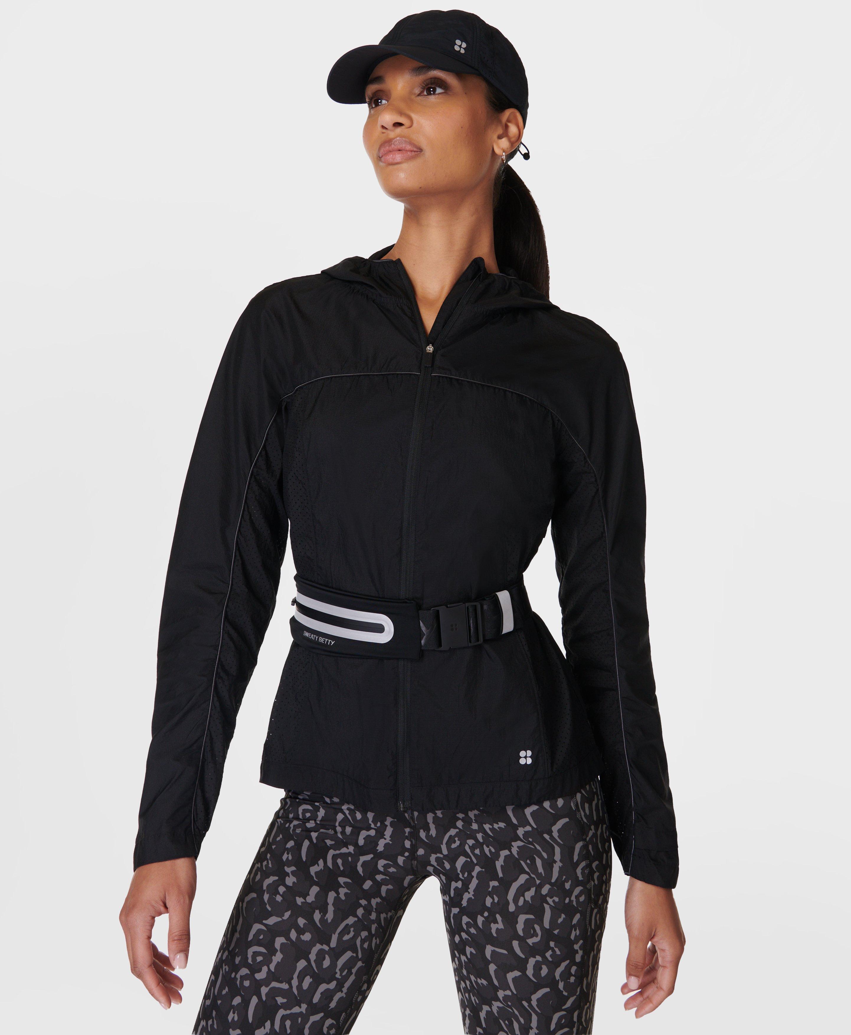 Sweaty Betty Aerodynamic Lightweight Running Shell Jacket, Black, Women's XS