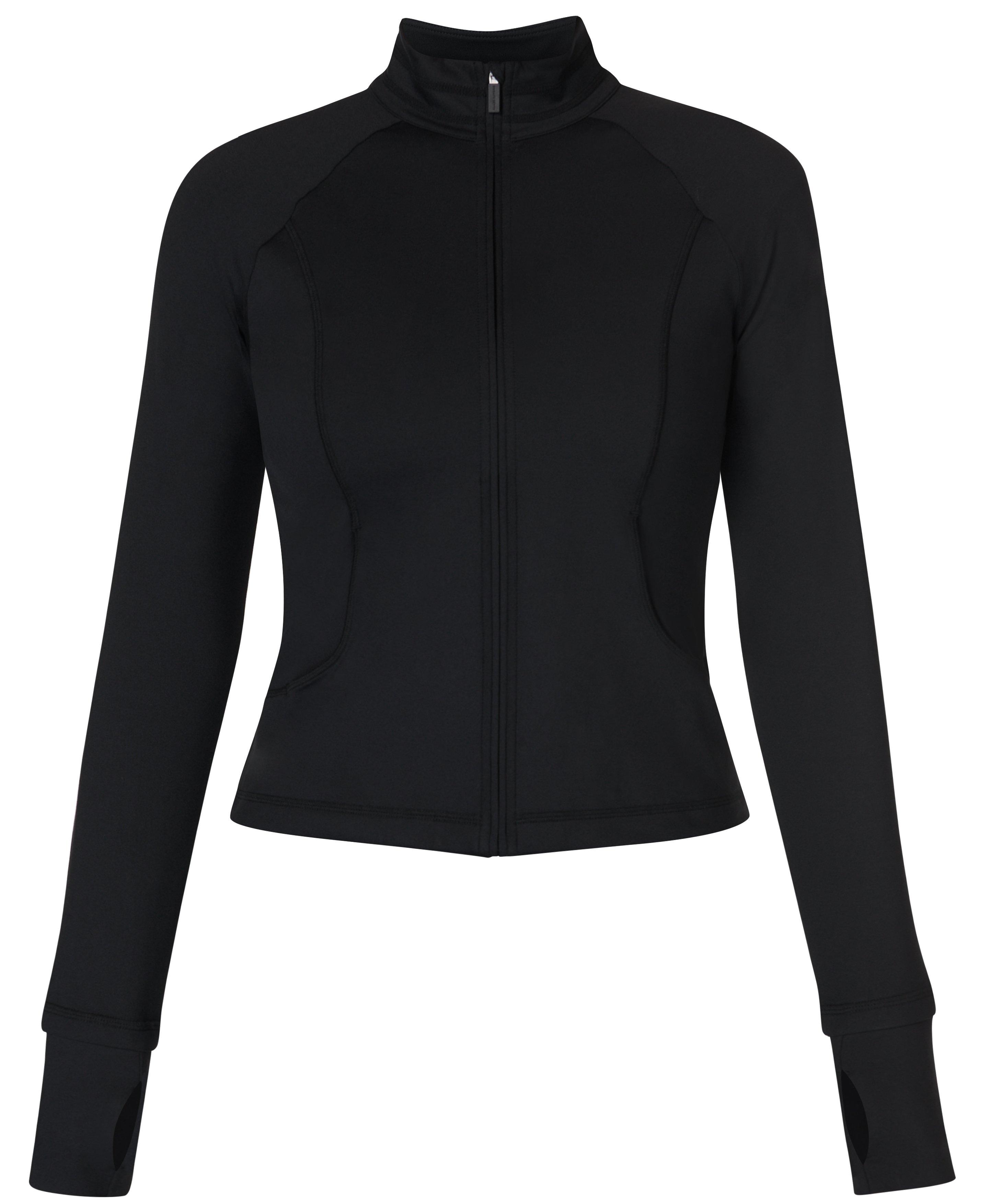 Black zip up gym jacket online