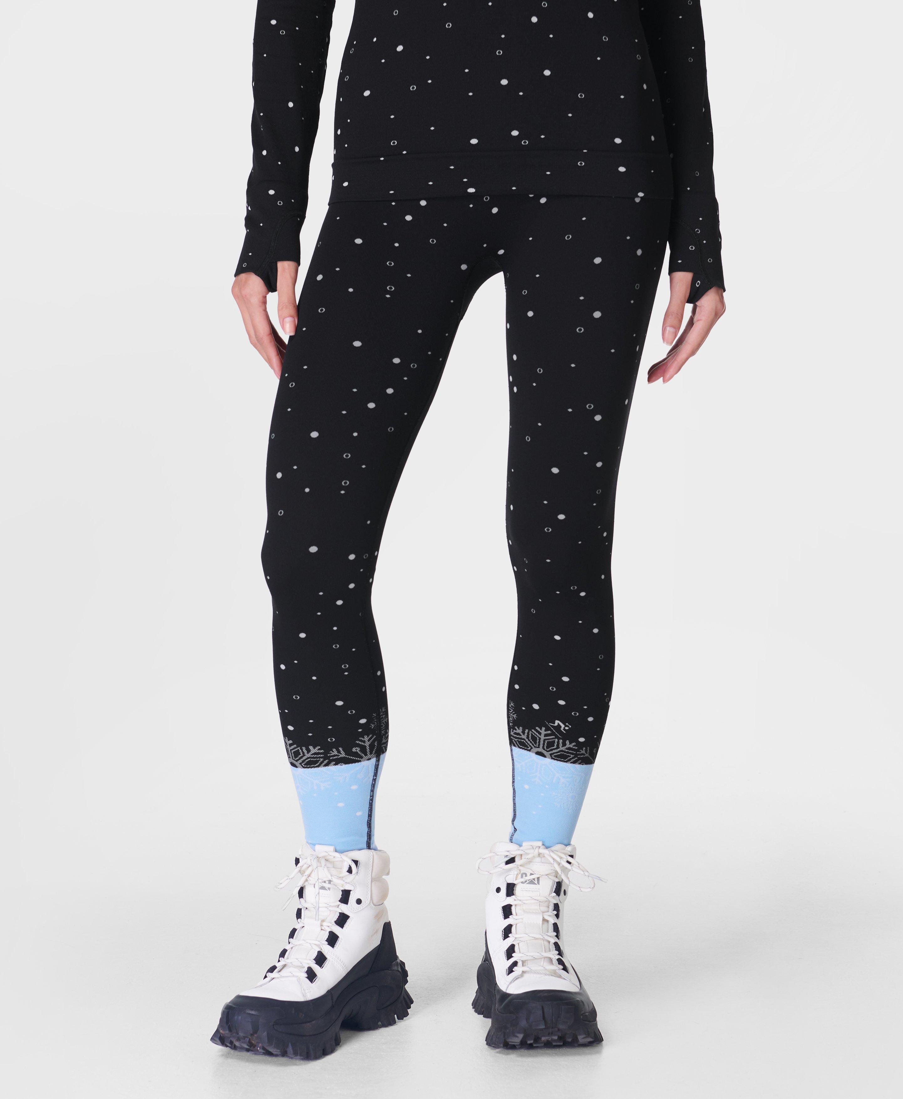 Snowflake Base Layer Legging Blue Snowflake Jacquard Women s Leggings Sweaty Betty