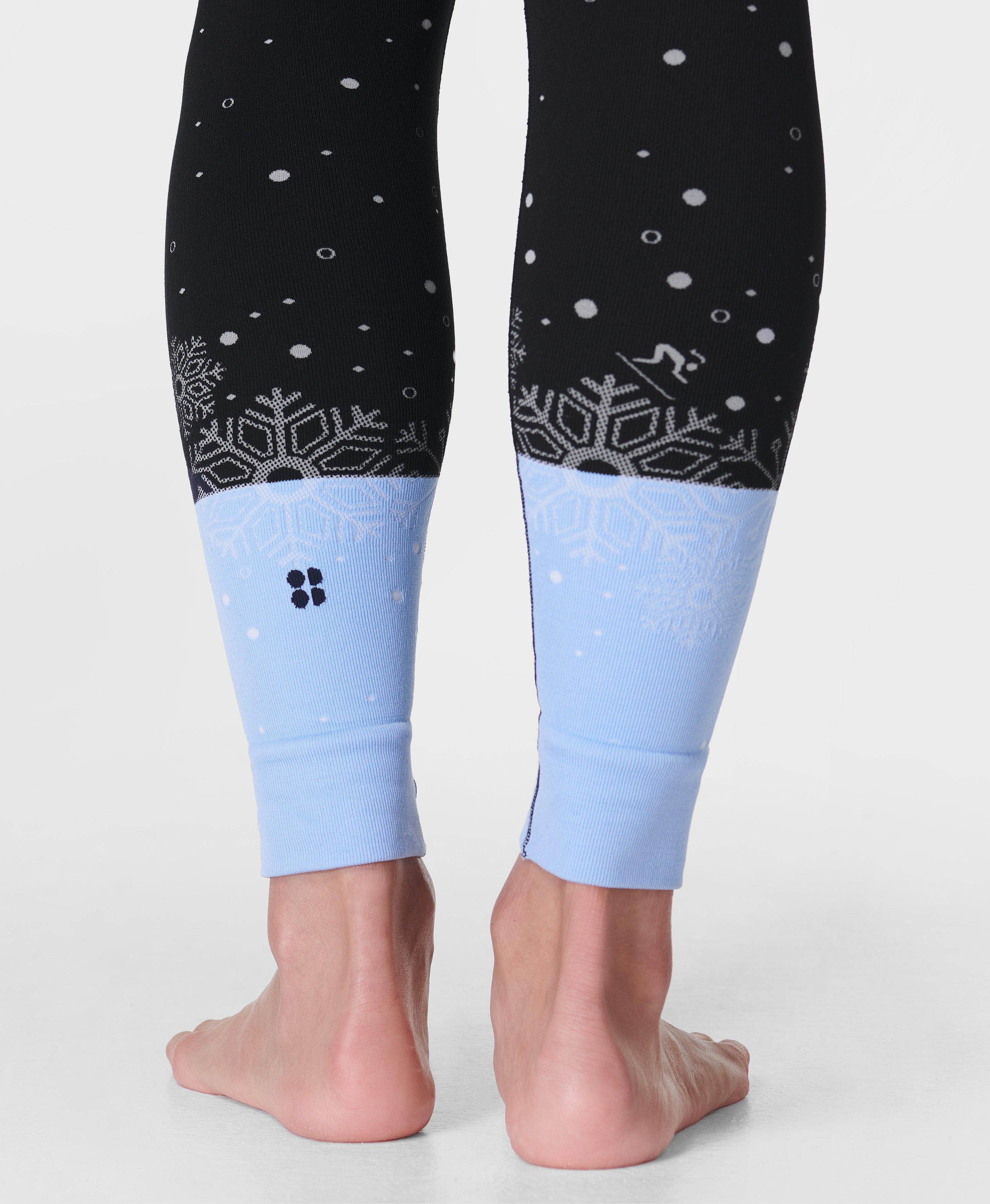 Snowflake Base Layer Legging Blue Snowflake Jacquard Women s Leggings Sweaty Betty