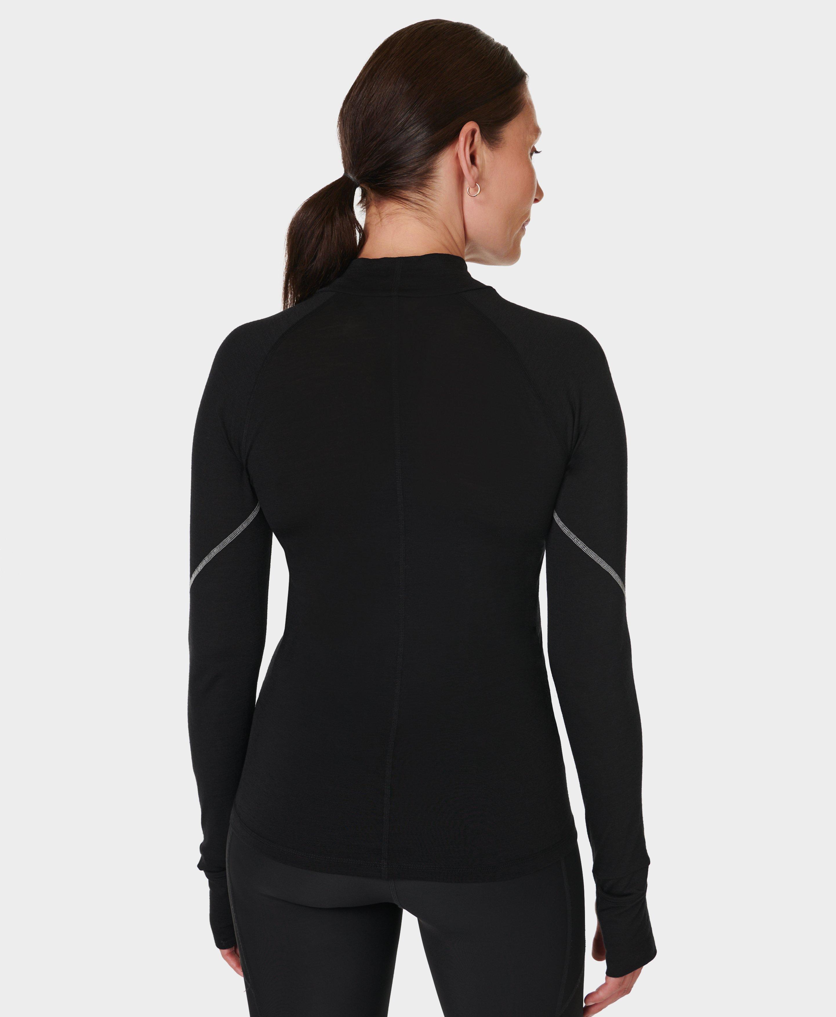 Infinity Merino Long Sleeve Running Top Black Women s Base Layers Long Sleeve Tops Sweaty Betty