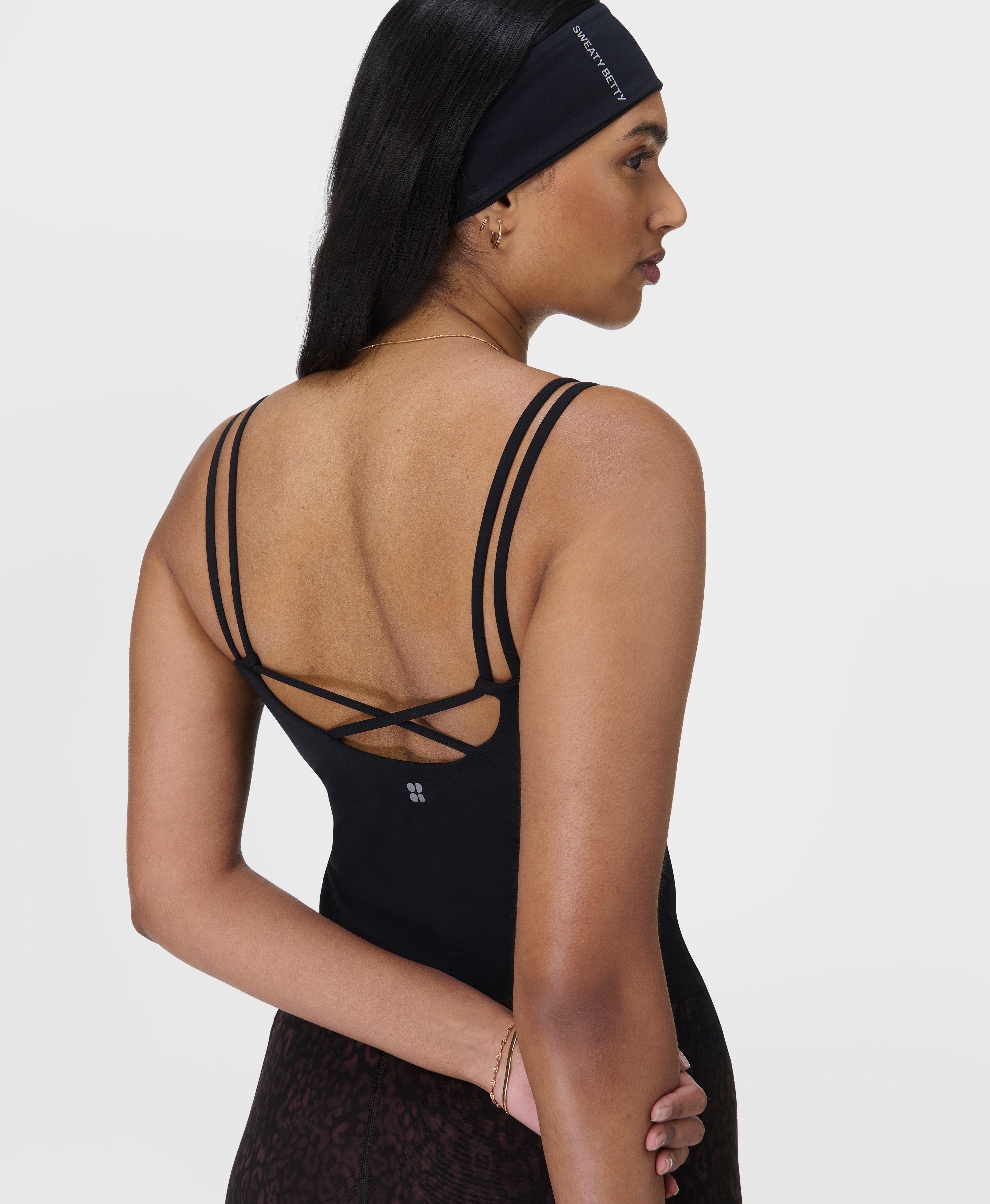 (取寄) スウェッティ ベティ レディース アルティメット スタジオ ストラップ タンク Sweaty Betty women Ultimate Studio Strappy Tank Sable Brown sb9878_black